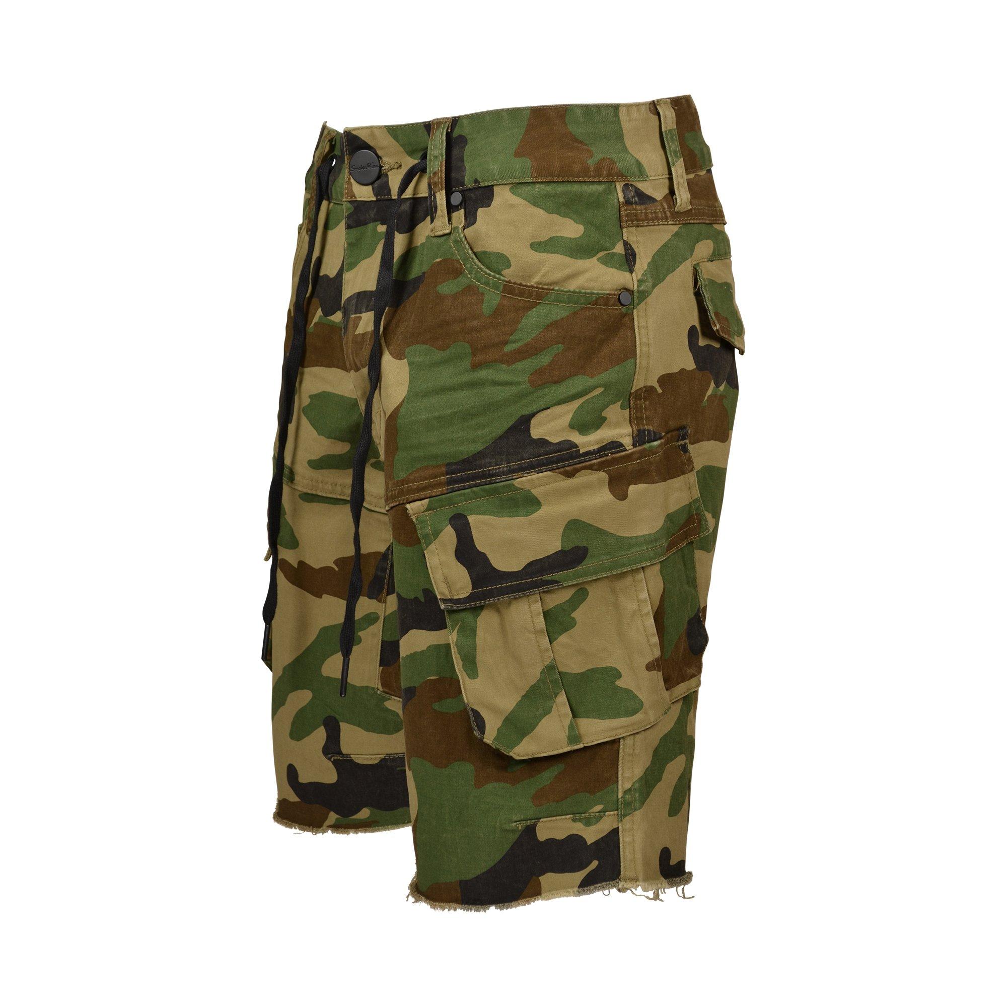 Smoke Rise Big Boys' Twill Wood Camo Shorts - CAMO/BLACK Thumbnail View 3