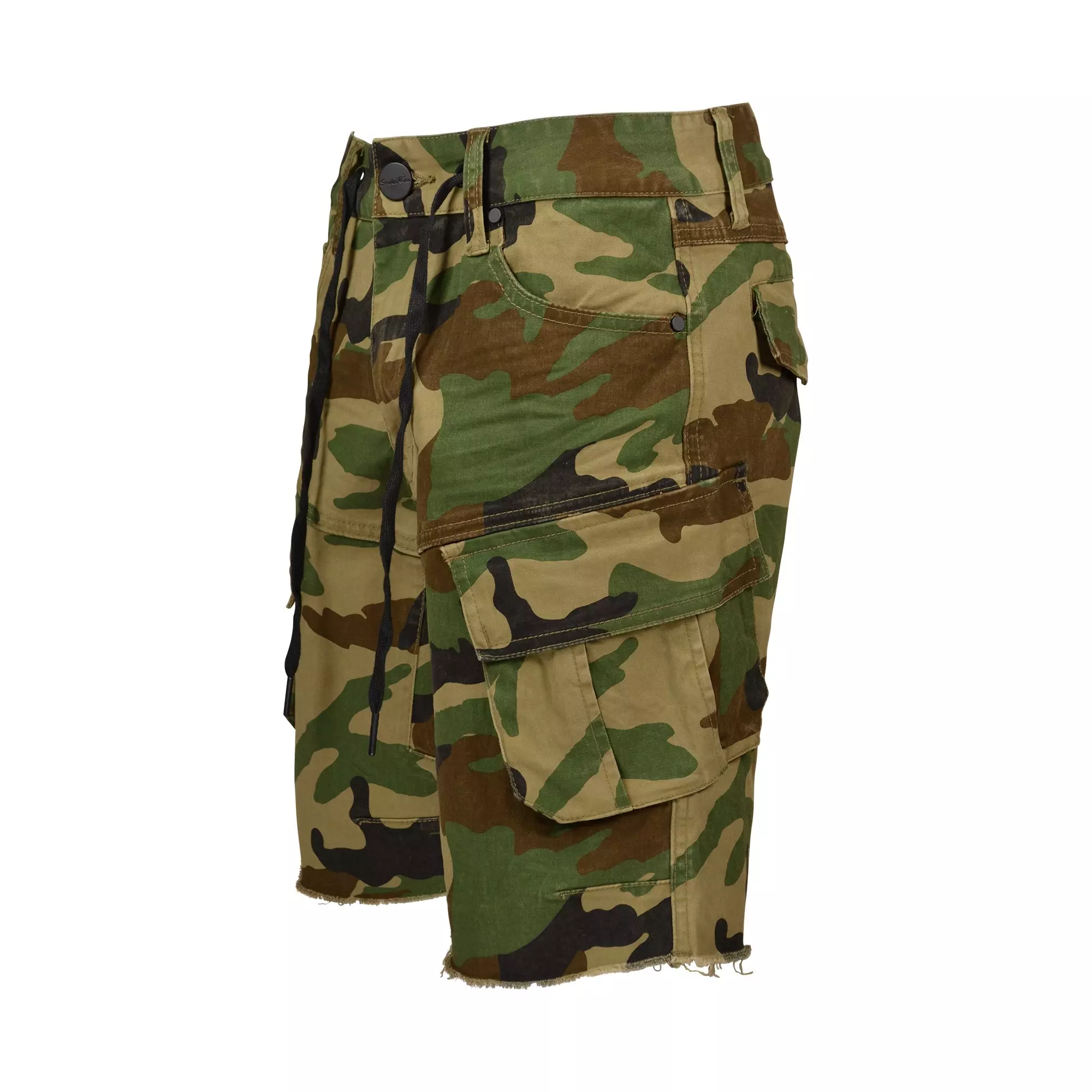 Smoke Rise Big Boys' Twill Wood Camo Shorts - CAMO/BLACK
