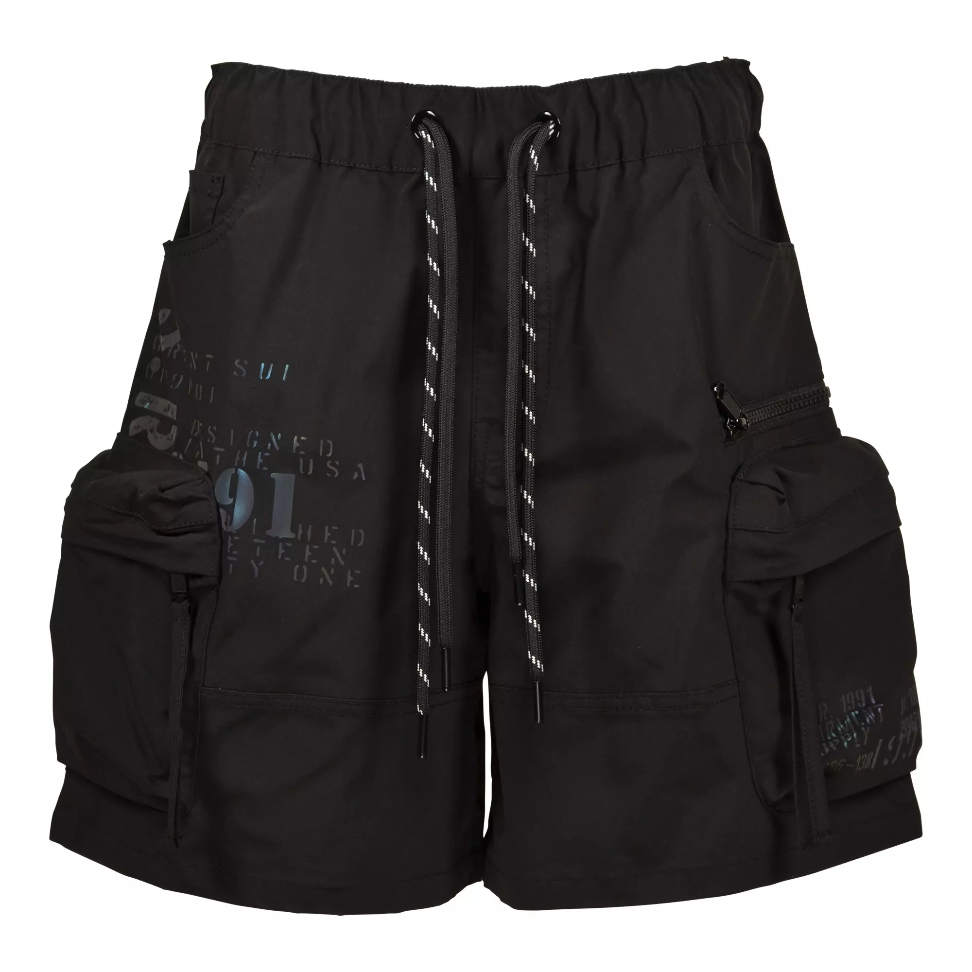 Smoke Rise Big Boys' Nylon Shorts - Black - BLACK