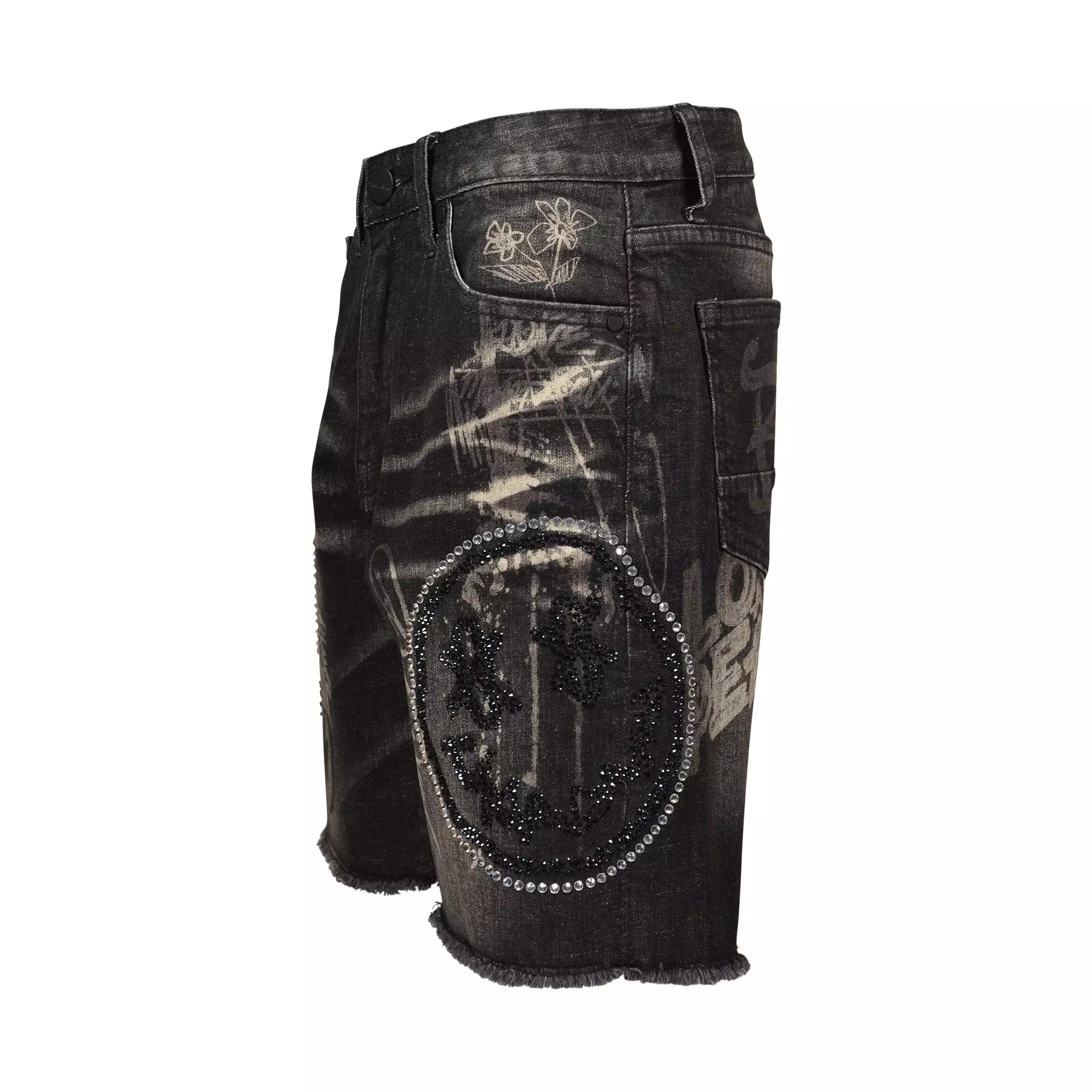 Smoke Rise Big Boys' Smiley Shorts - Molten Black - BLACK