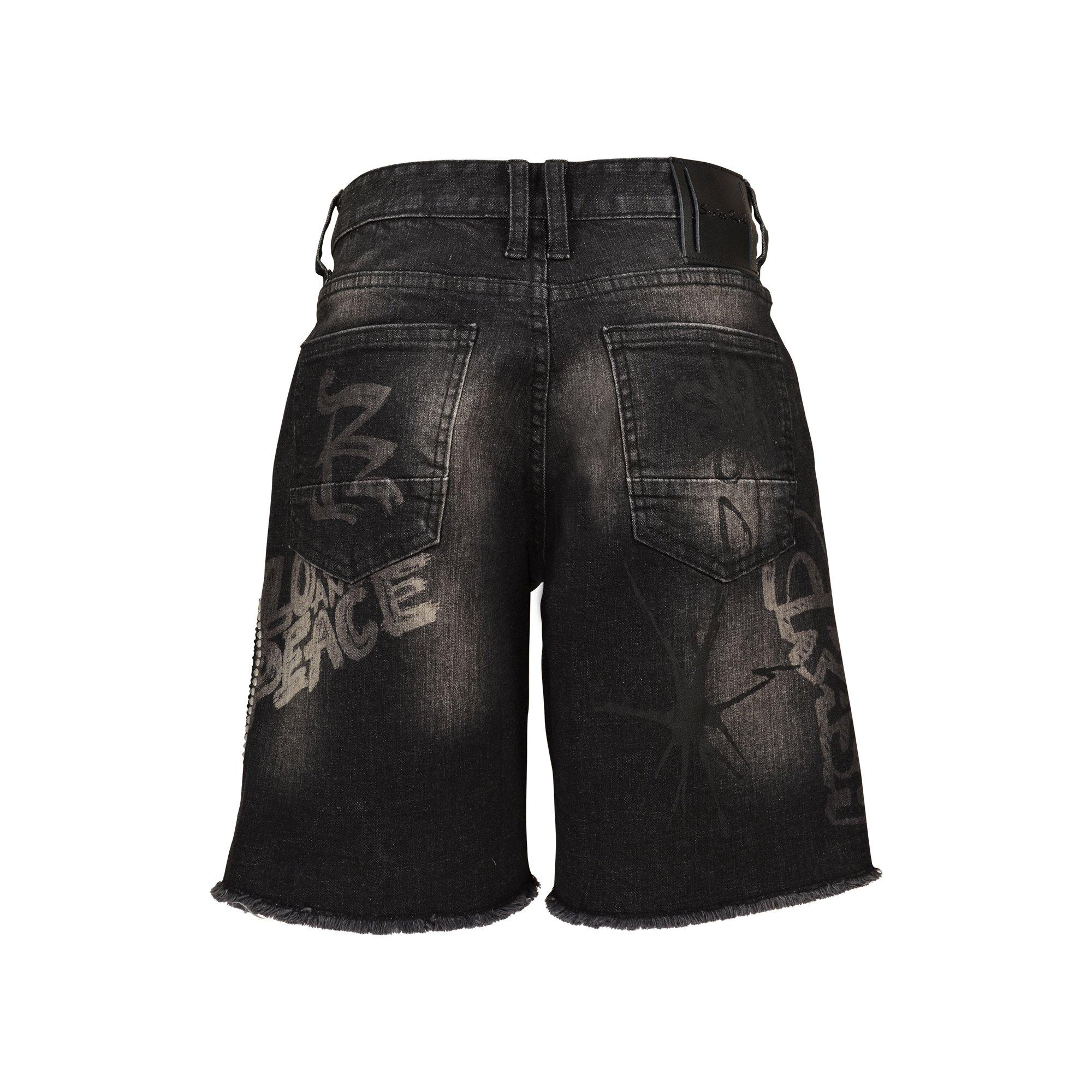 Smoke Rise Big Boys' Smiley Shorts - Molten Black - BLACK Thumbnail View 2