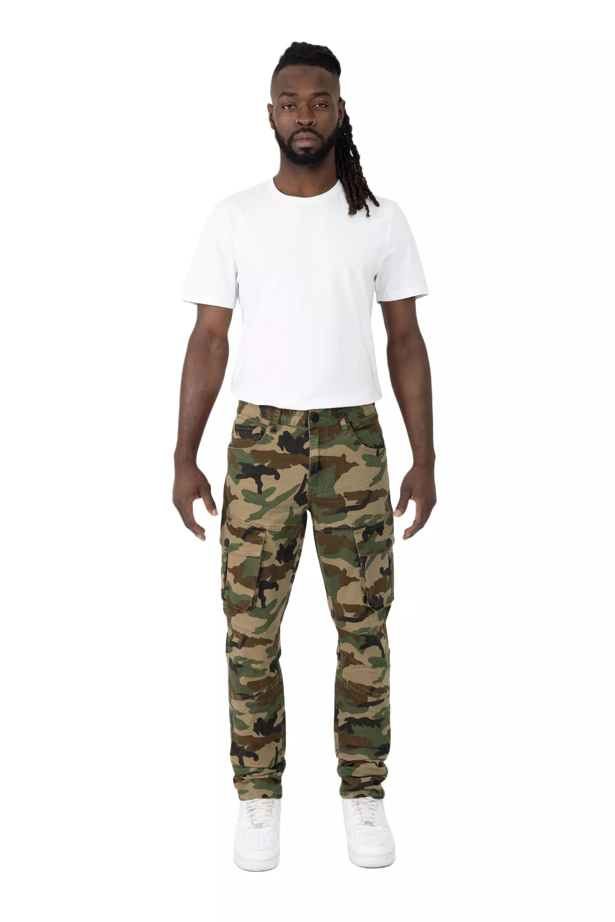 Smoke Rise Men's Slim Twill Cargo Pants - Woodcamo - CAMOUFLAGE