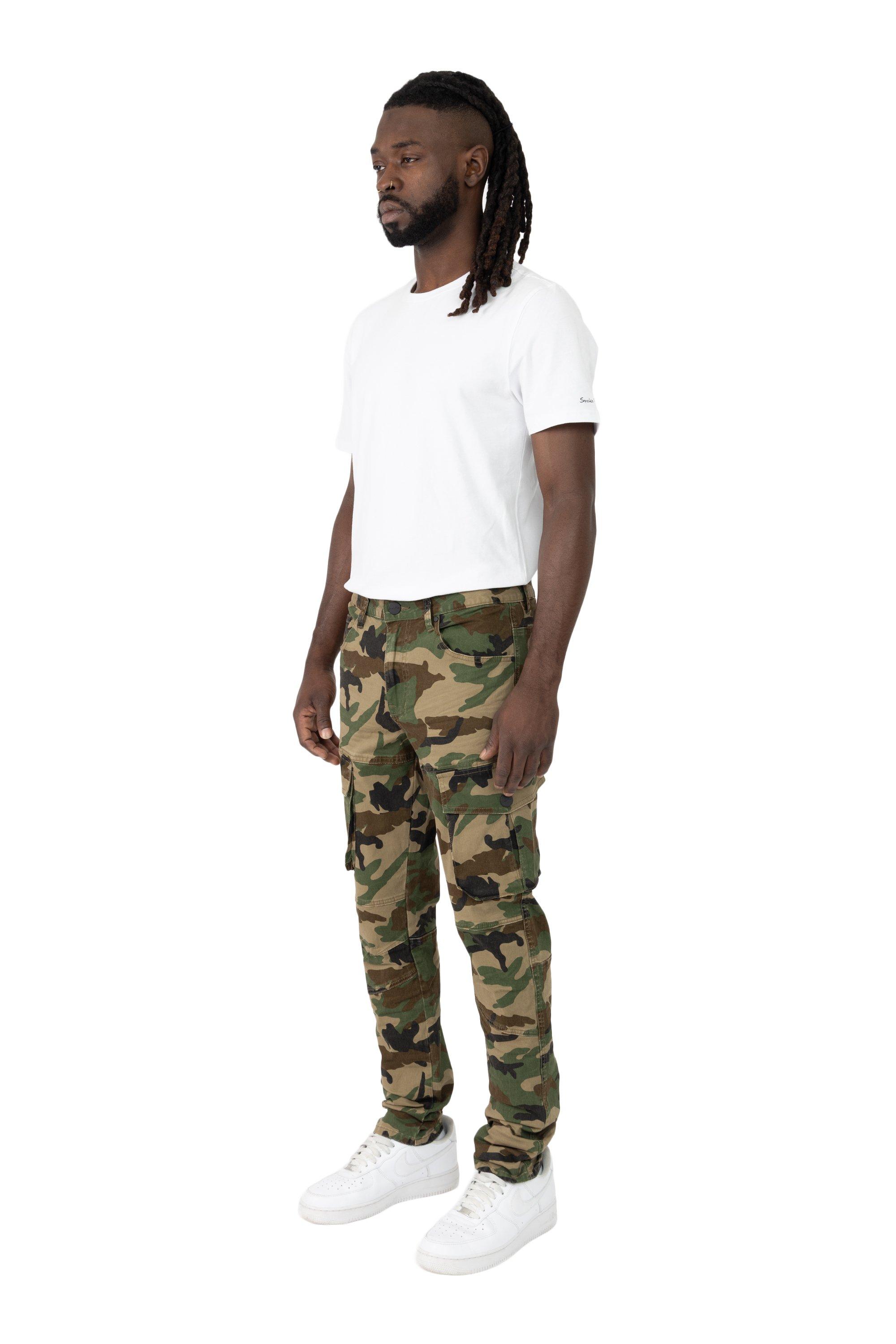 Smoke Rise Men's Slim Twill Cargo Pants - Woodcamo - CAMOUFLAGE Thumbnail View 3