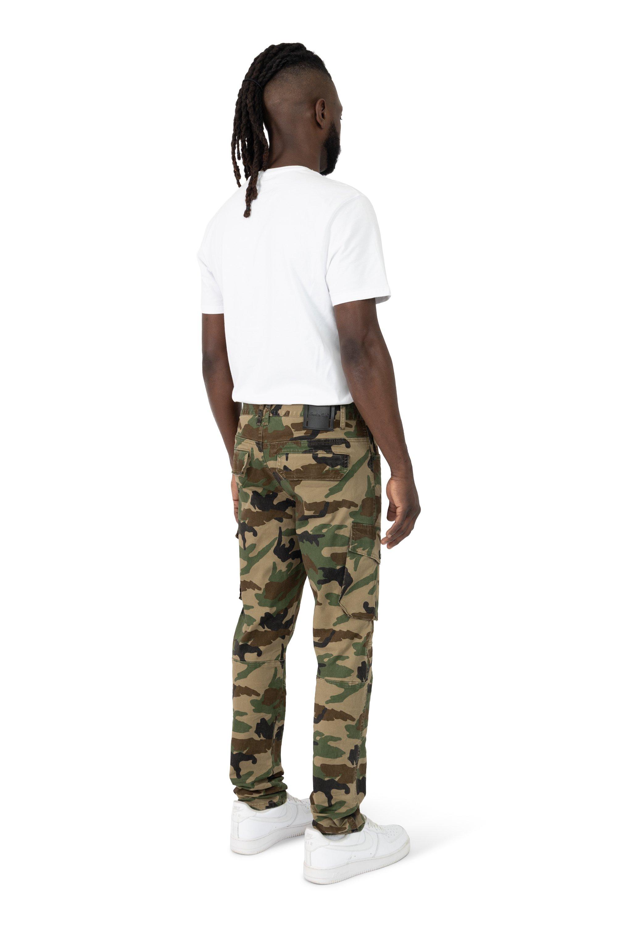 Smoke Rise Men's Slim Twill Cargo Pants - Woodcamo - CAMOUFLAGE Thumbnail View 4