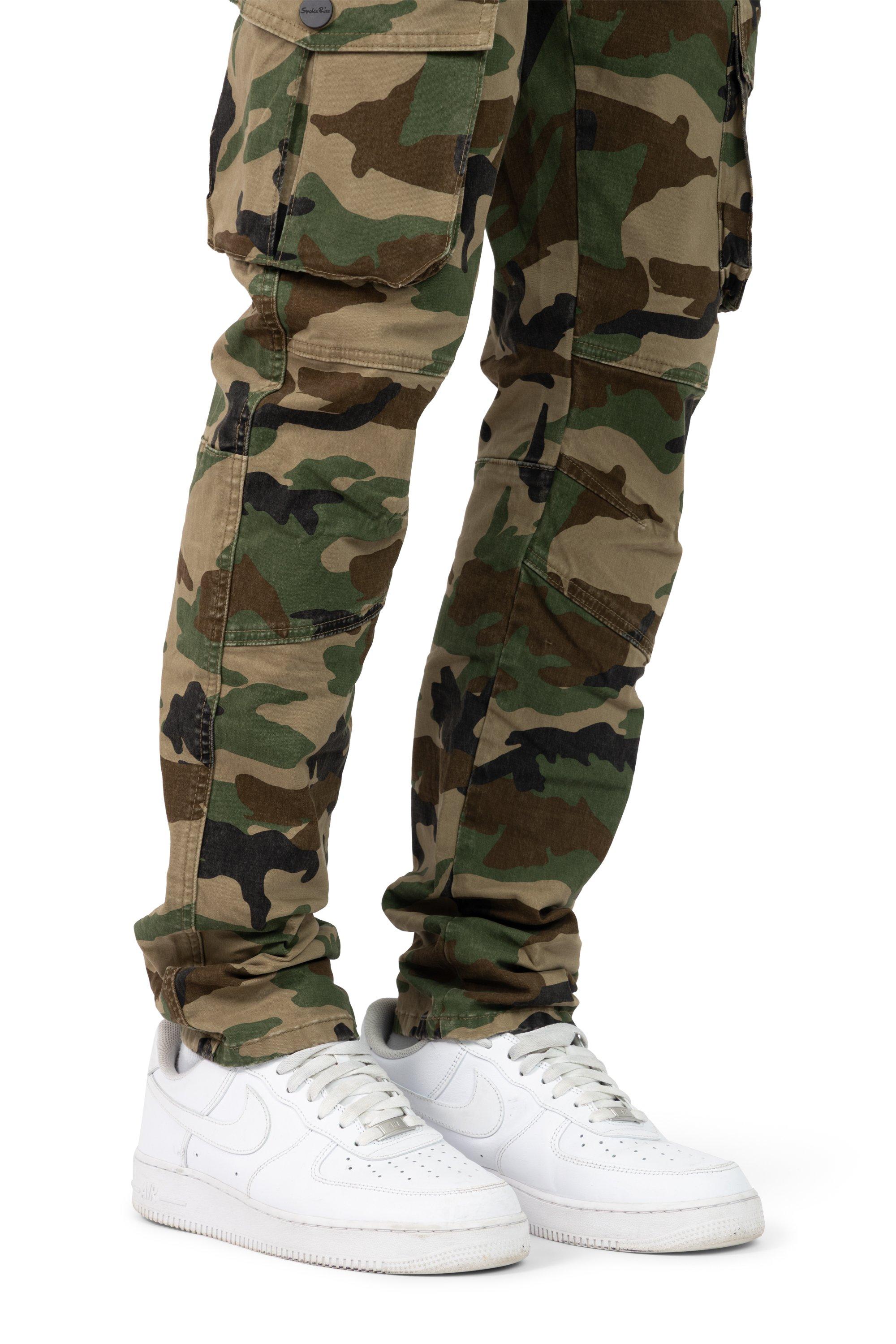 Smoke Rise Men's Slim Twill Cargo Pants - Woodcamo - CAMOUFLAGE Thumbnail View 7