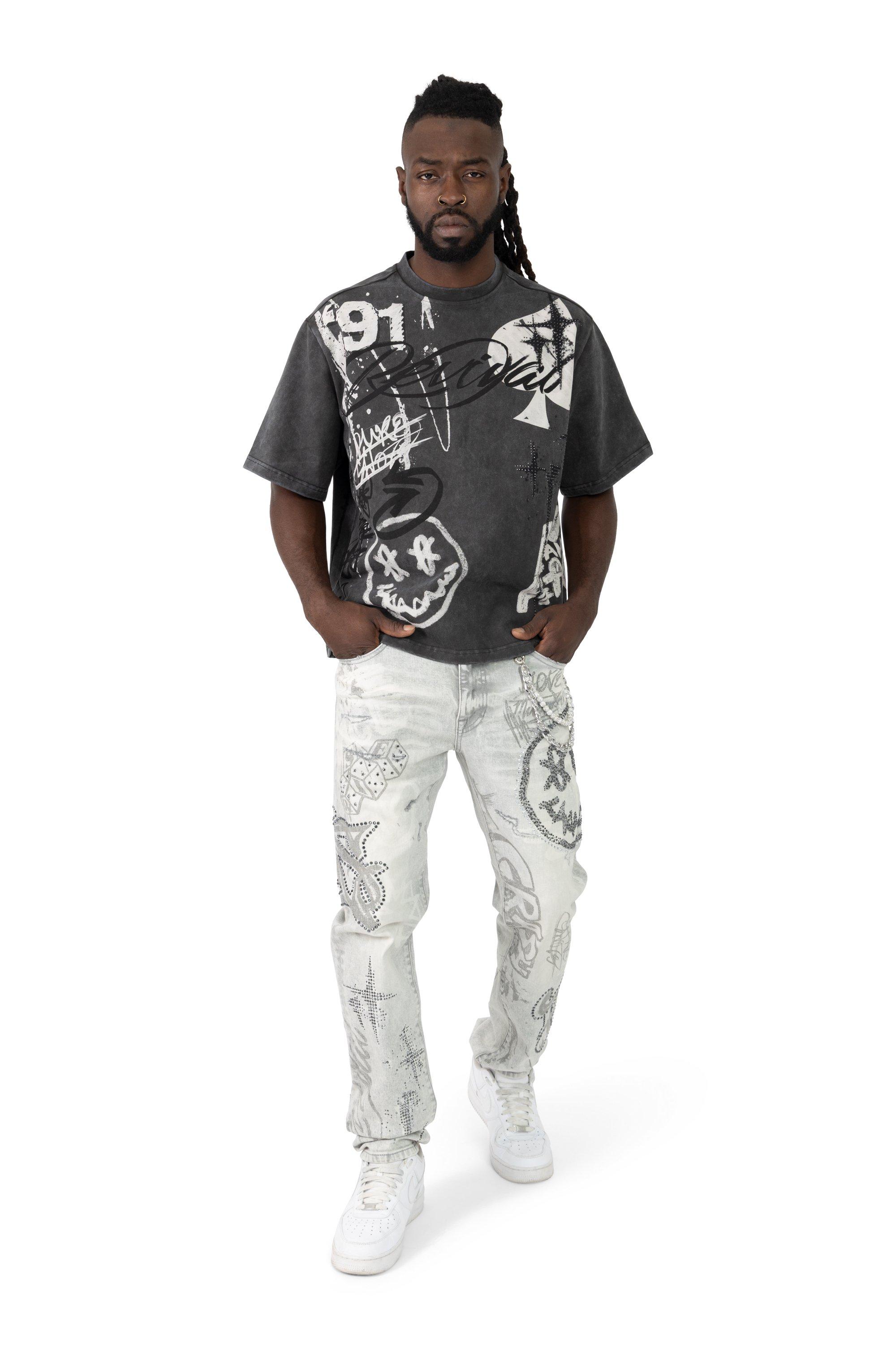 Smoke Rise Men's Smiley Tee - Graphite - BLACK Thumbnail View 10