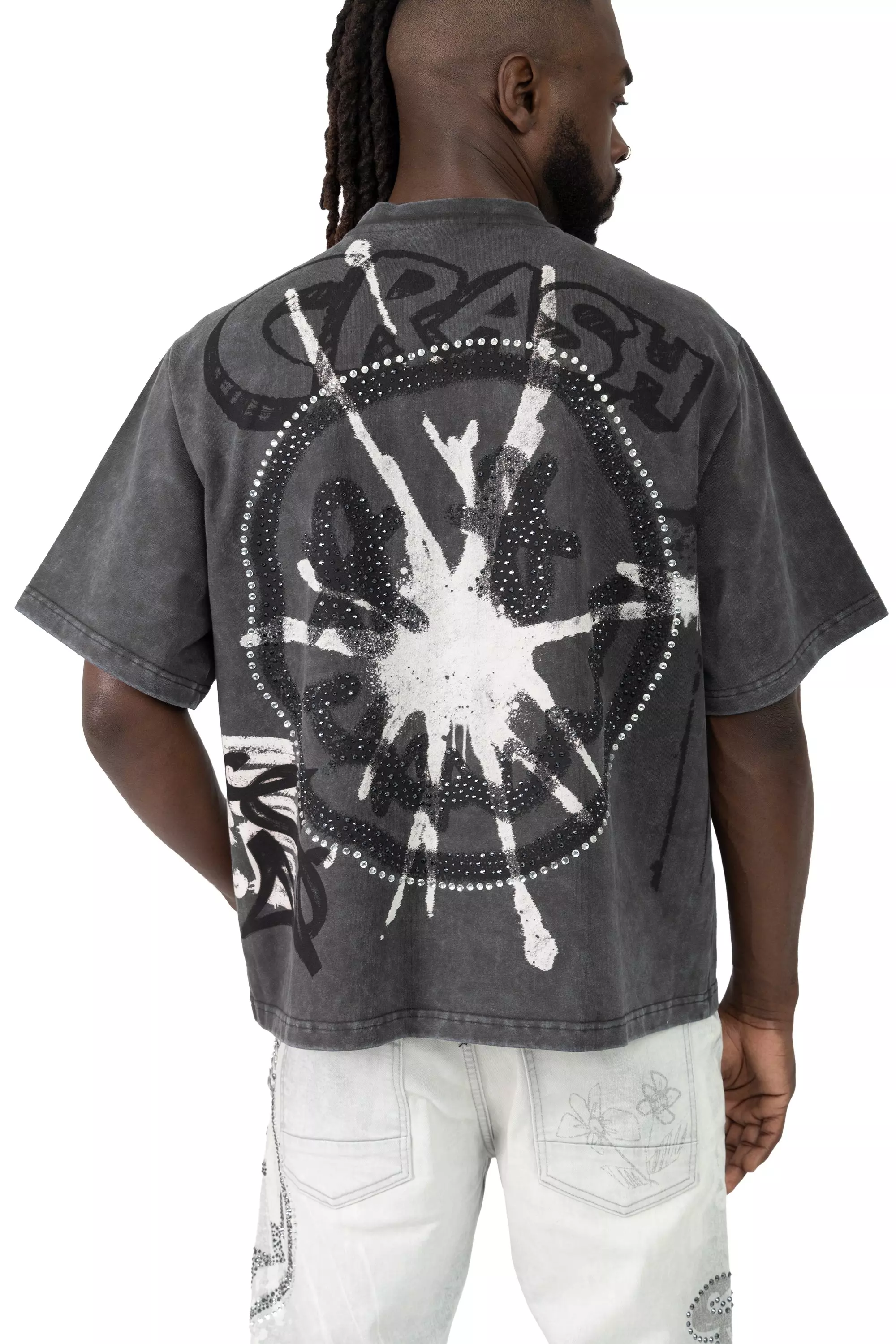 Smoke Rise Men's Smiley Tee - Graphite - BLACK