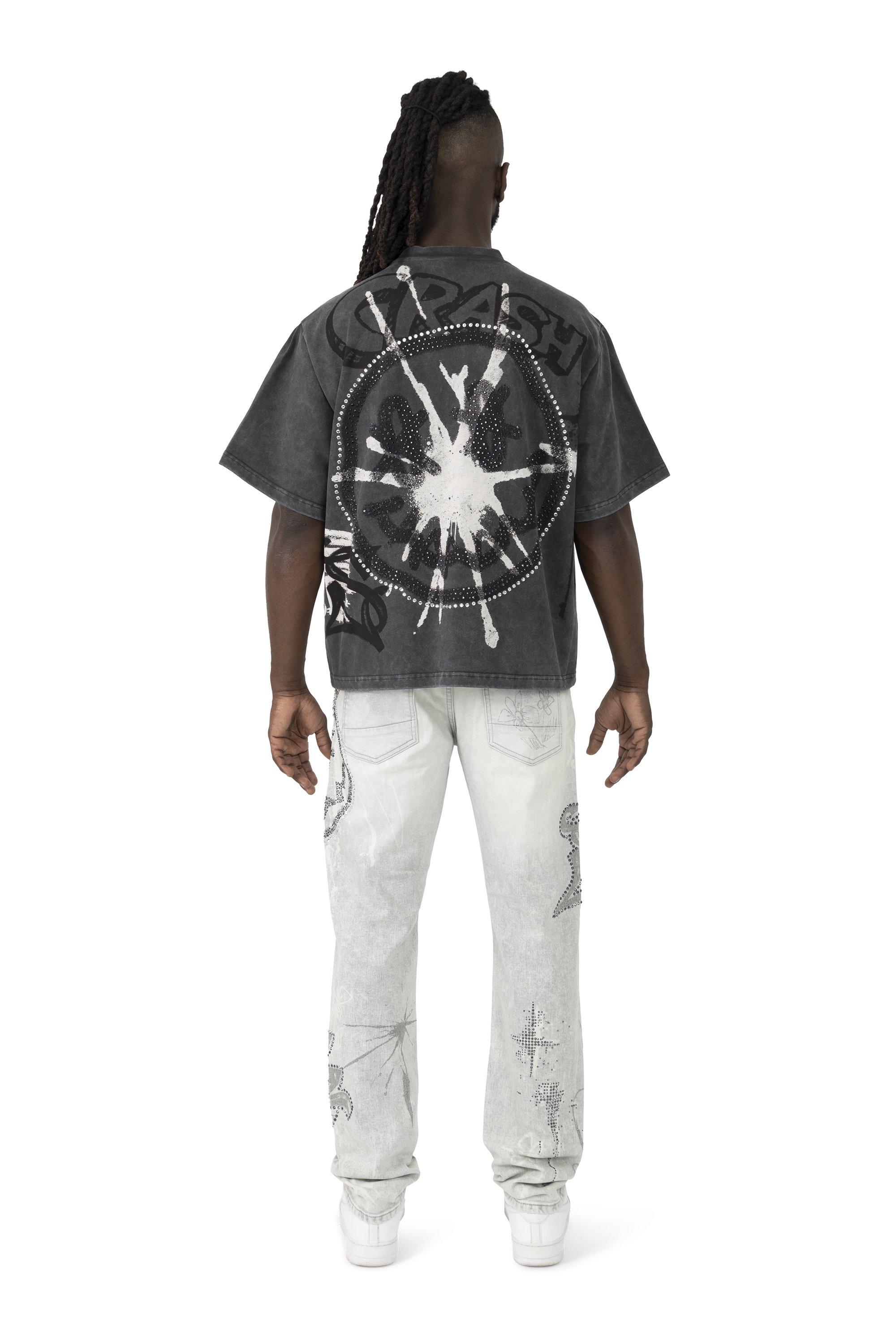 Smoke Rise Men's Smiley Tee - Graphite - BLACK Thumbnail View 6