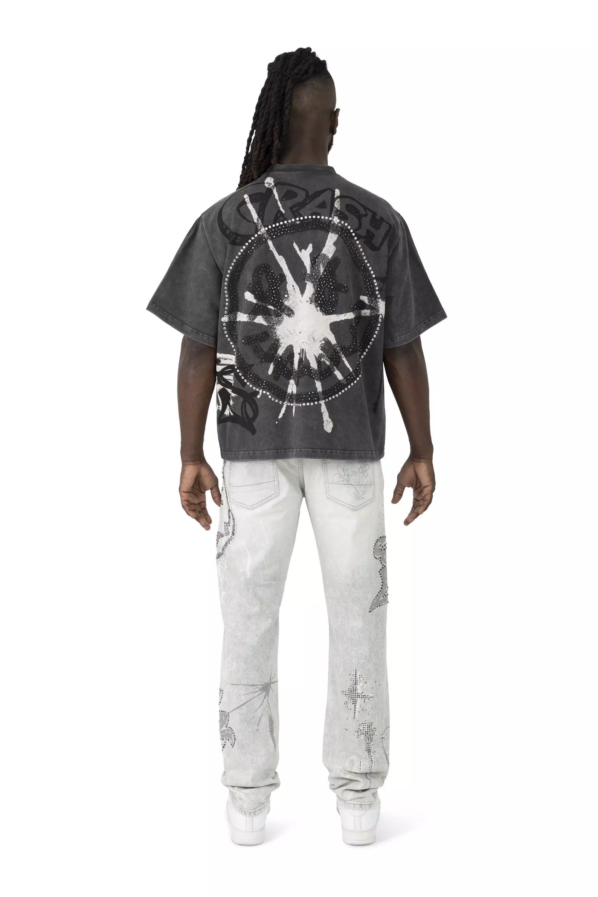 Smoke Rise Men's Smiley Tee - Graphite - BLACK