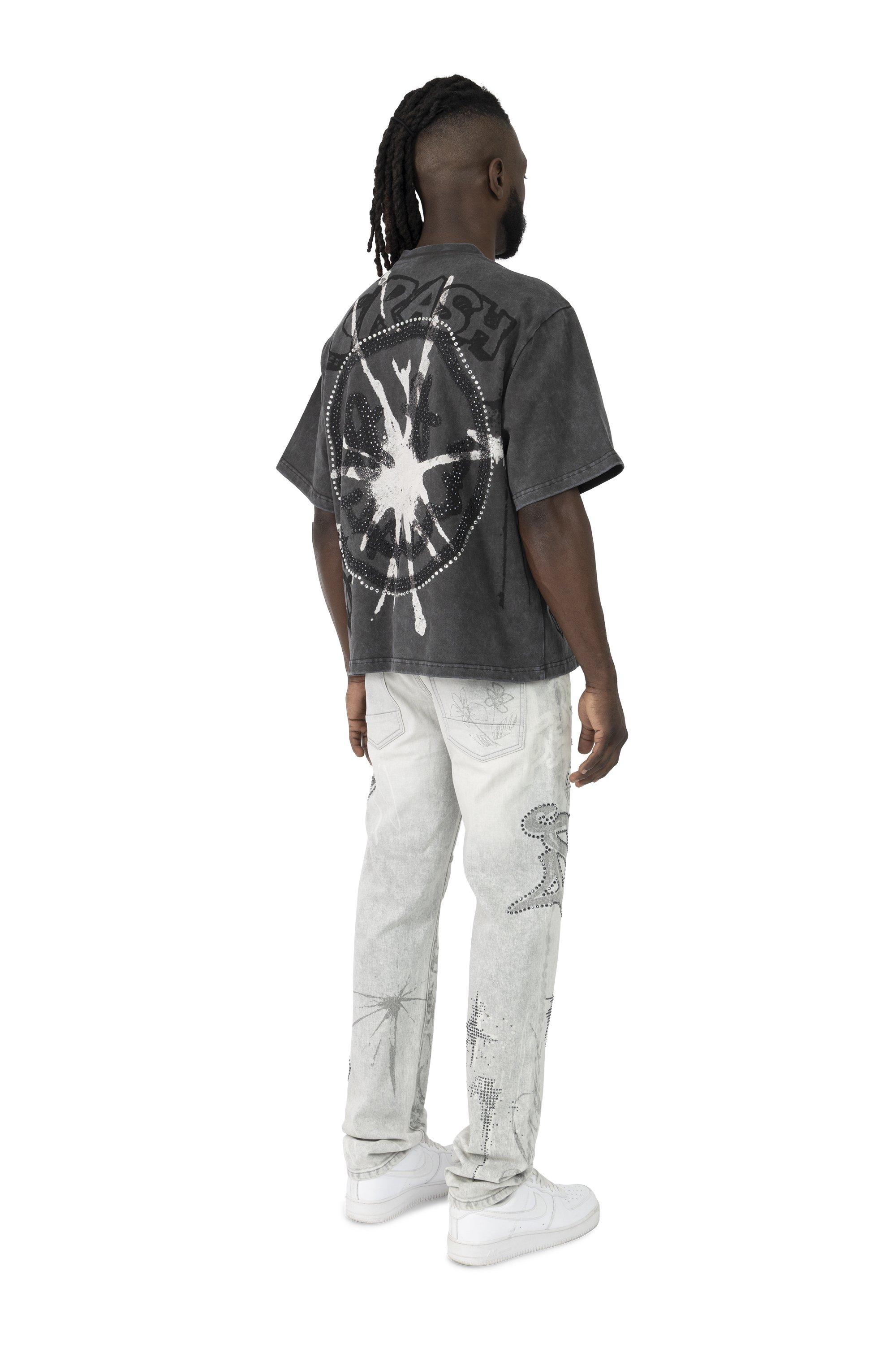 Smoke Rise Men's Smiley Tee - Graphite - BLACK Thumbnail View 8