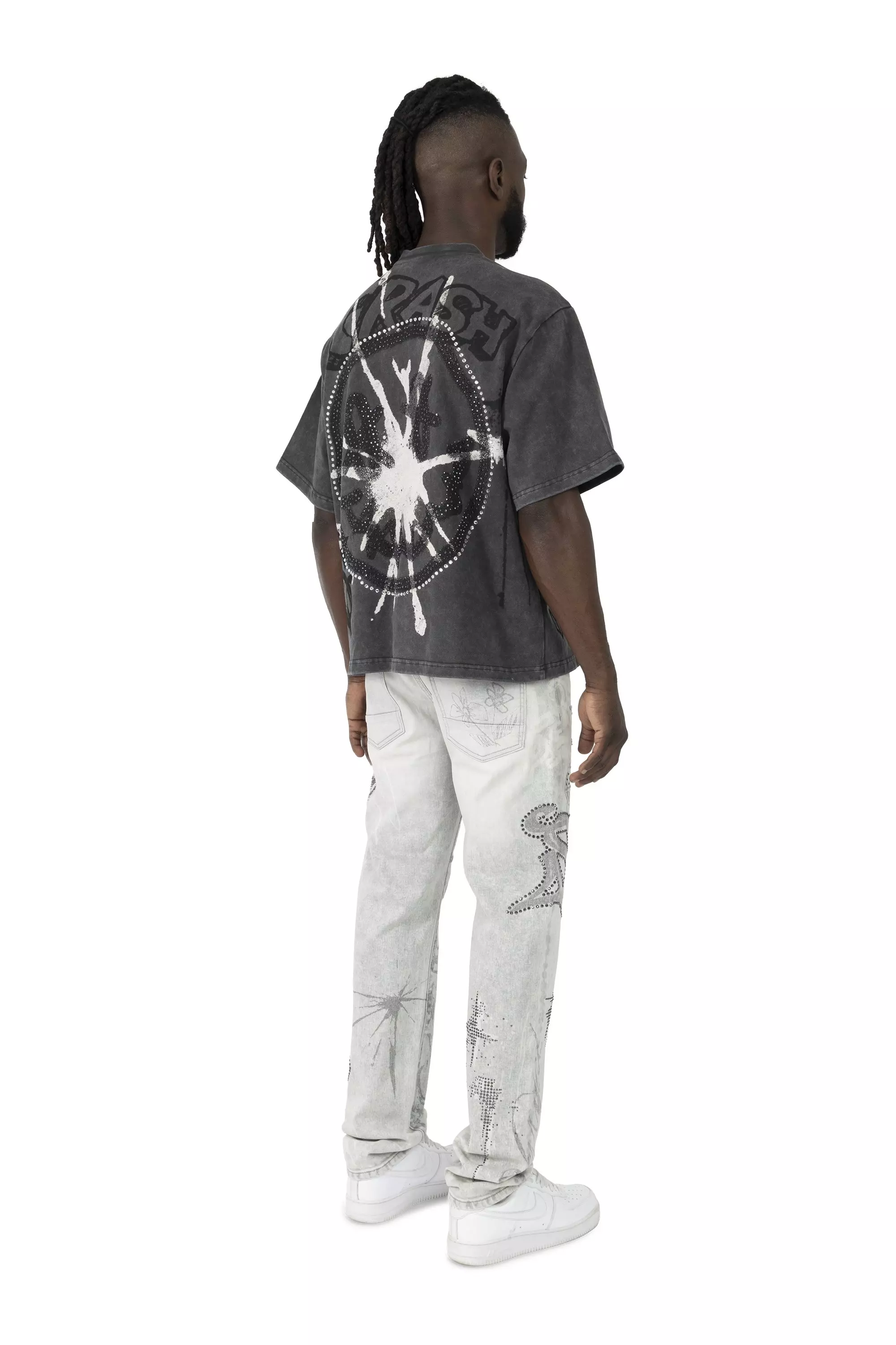 Smoke Rise Men's Smiley Tee - Graphite - BLACK