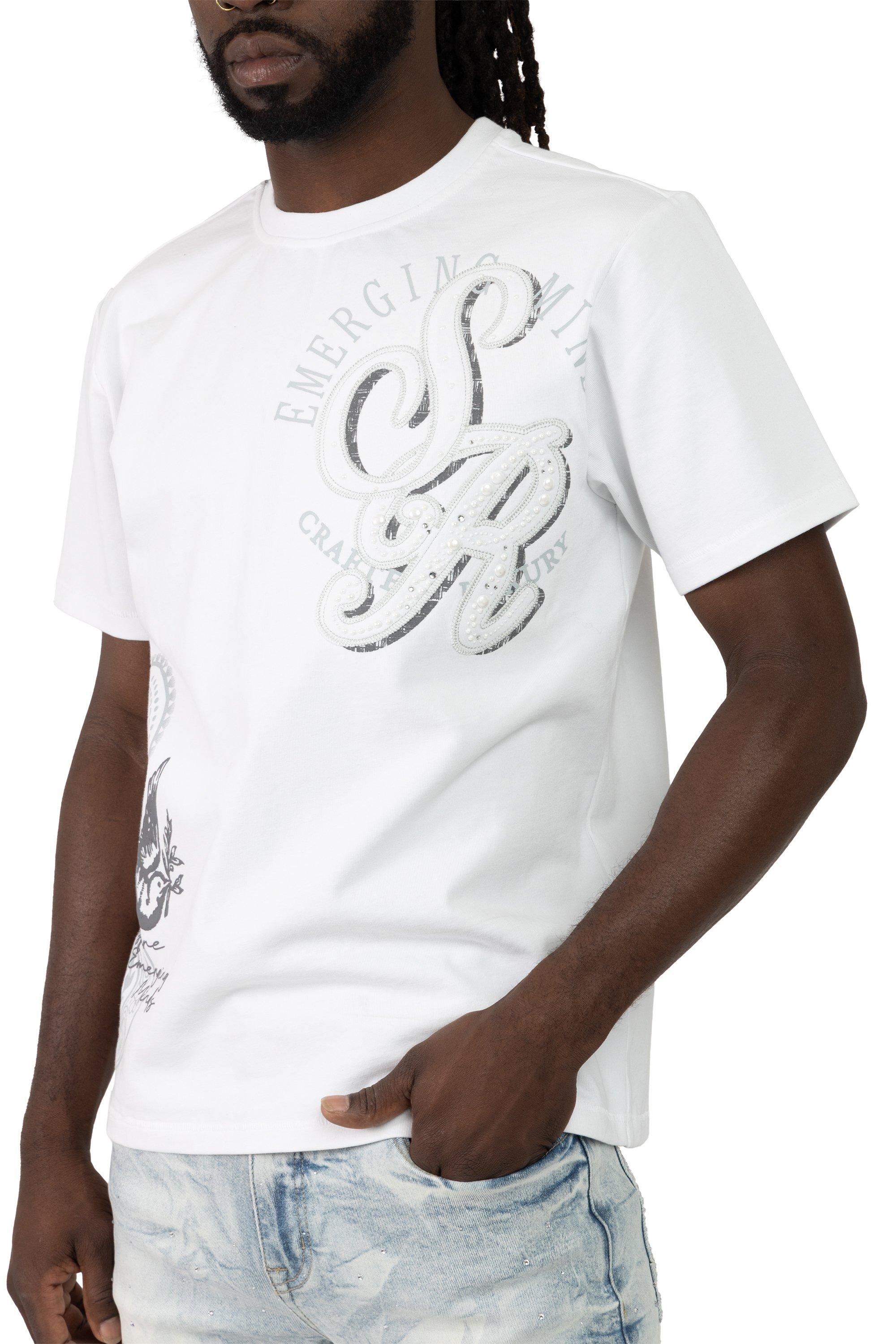 Smoke Rise Men's Visionary Tee - White - WHITE Thumbnail View 3