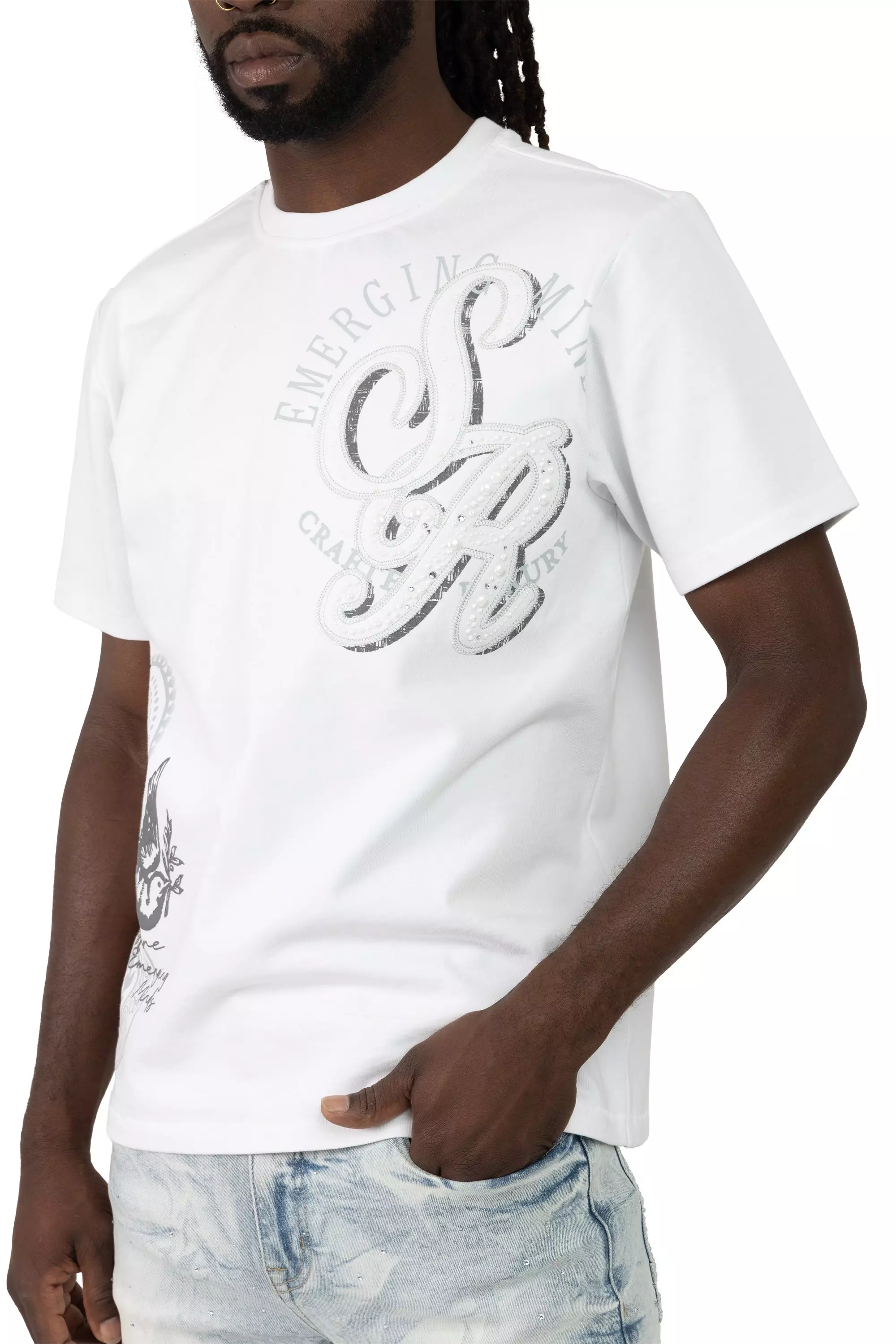 Smoke Rise Men's Visionary Tee - White - WHITE