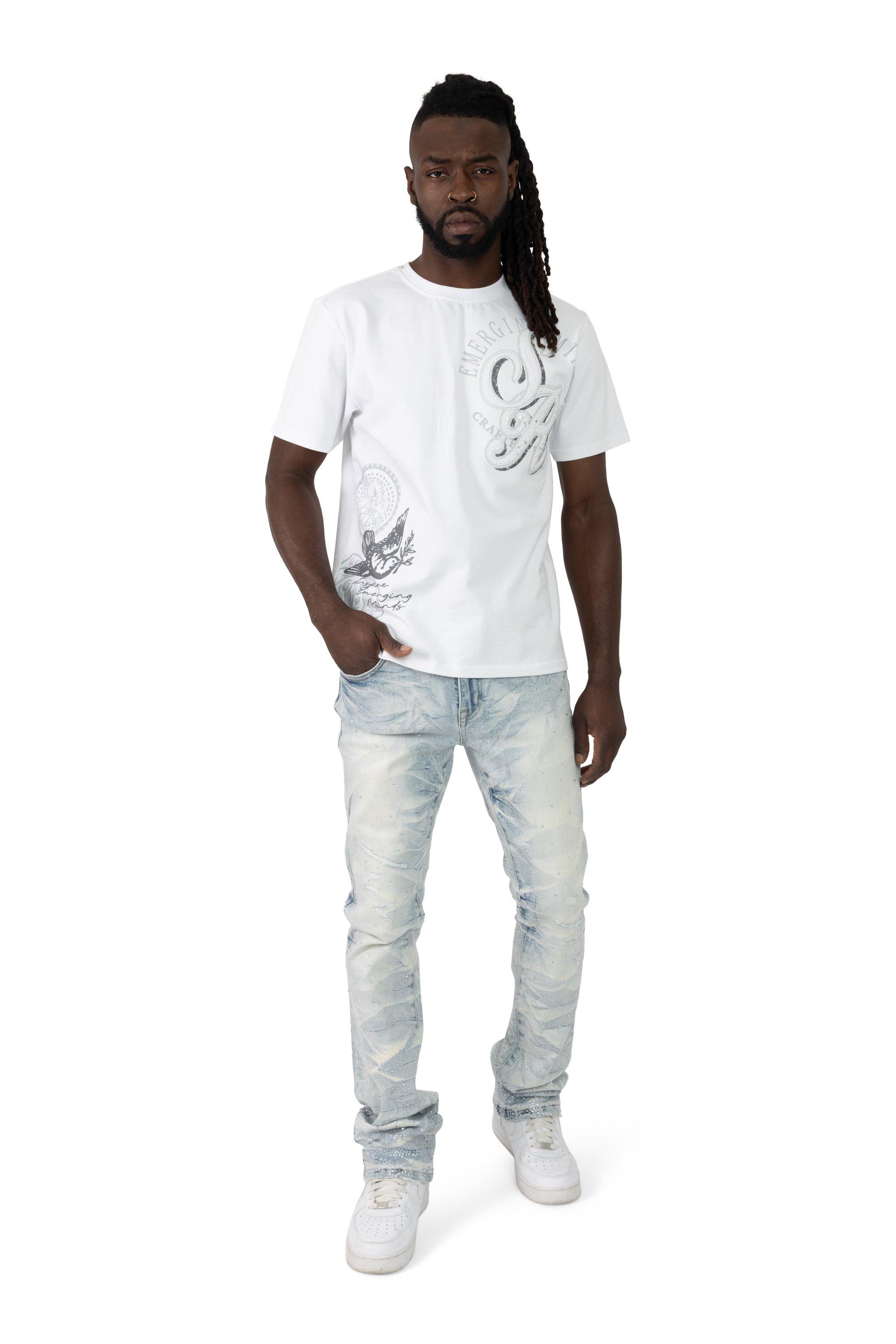 Smoke Rise Men's Visionary Tee - White - WHITE Thumbnail View 8