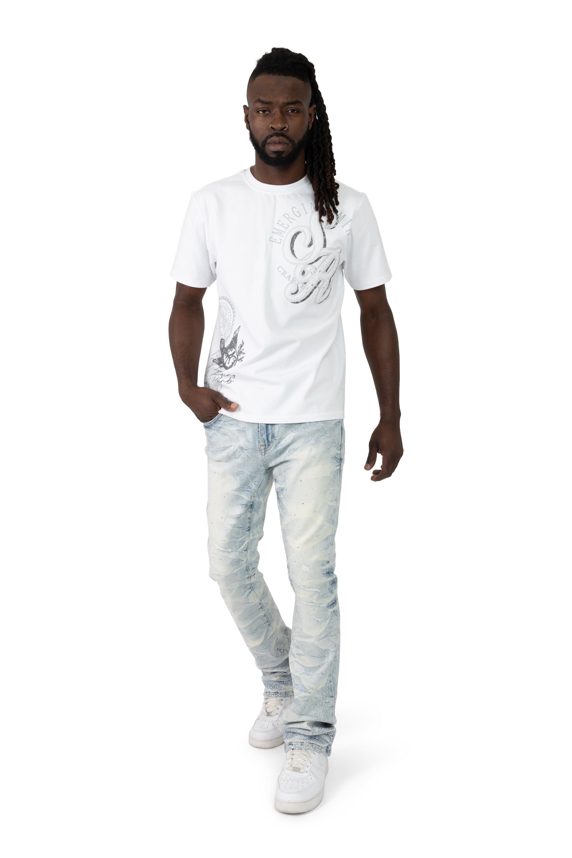 Smoke Rise Men's Visionary Tee - White - WHITE Thumbnail View 9