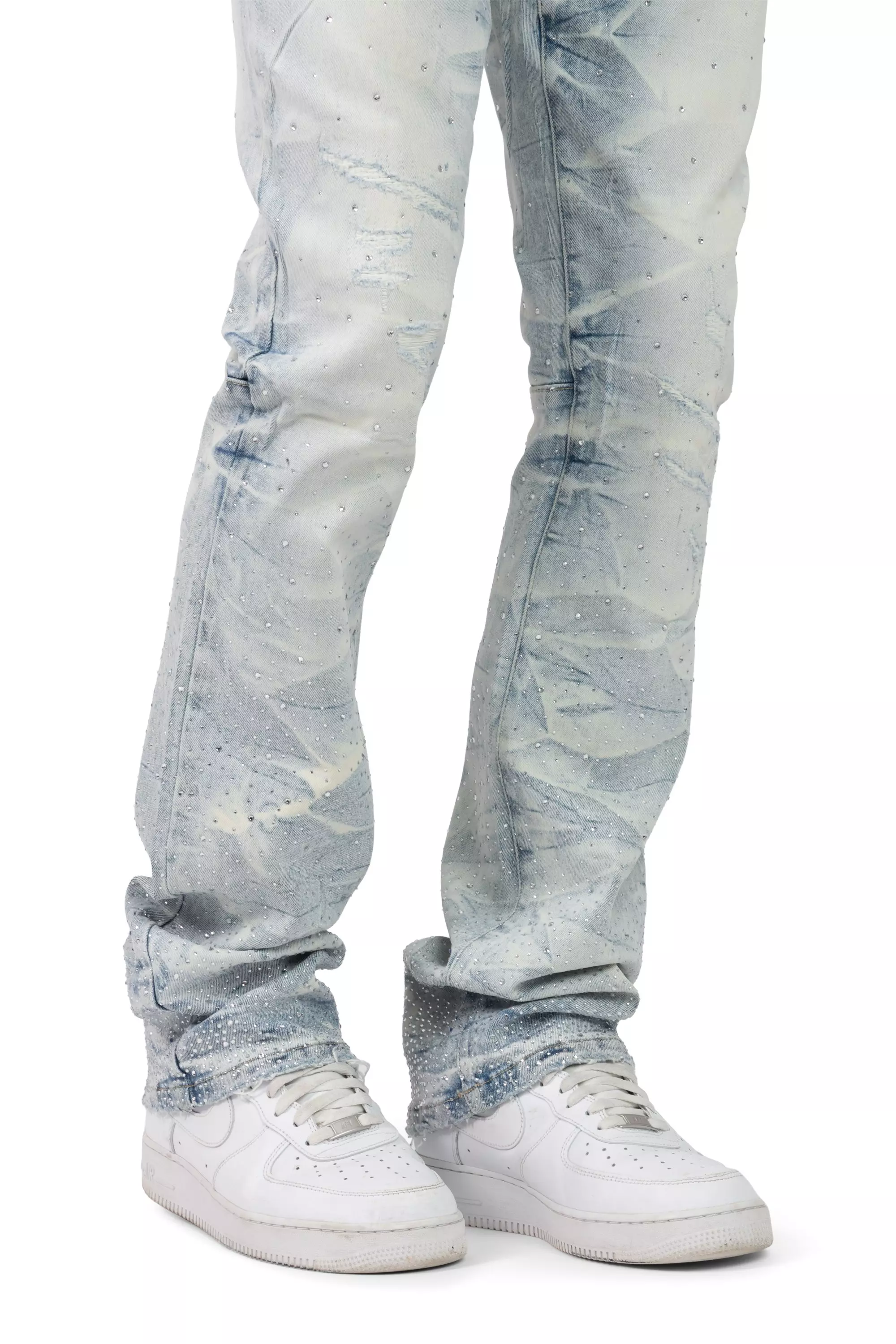 Smoke Rise Men's Stacked Ombrestone Denim Jeans - Brant Blue - BLUE