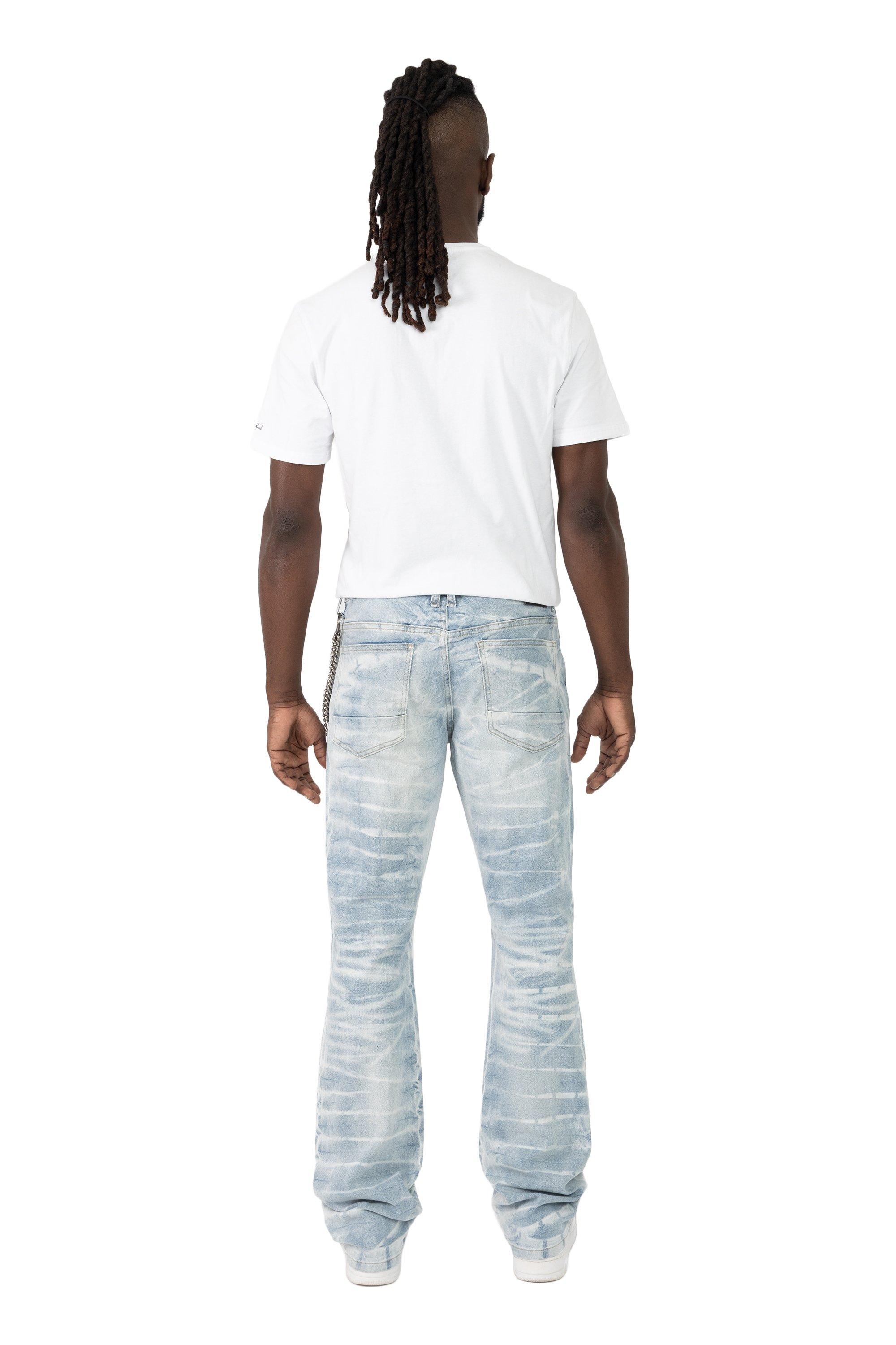 Smoke Rise Men's Stacked Racing Jeans - Romero Blue - BLUE Thumbnail View 2