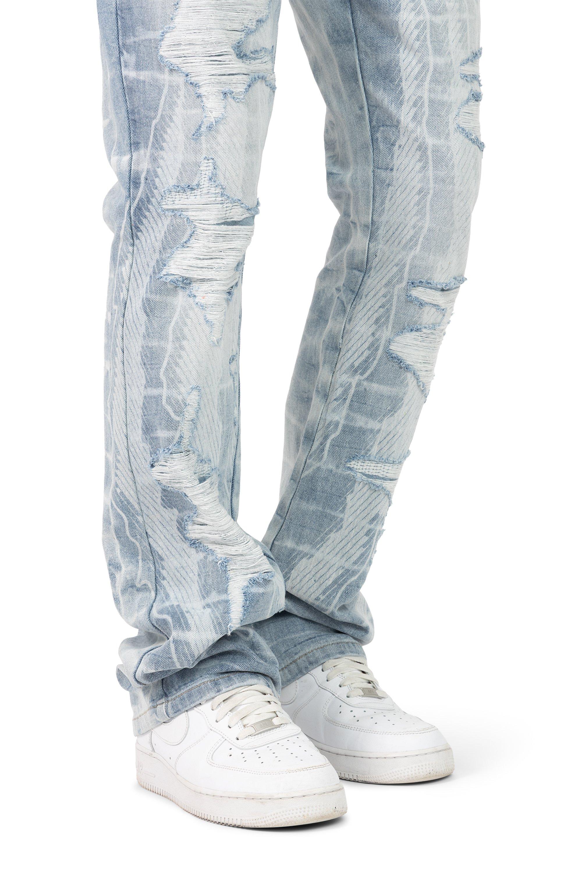Smoke Rise Men's Stacked Racing Jeans - Romero Blue - BLUE Thumbnail View 5