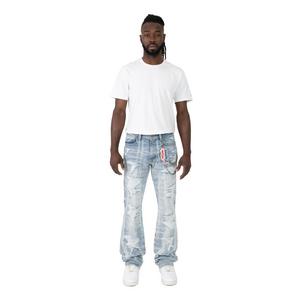Smoke Rise Men's Stacked Racing Jeans - Romero Blue