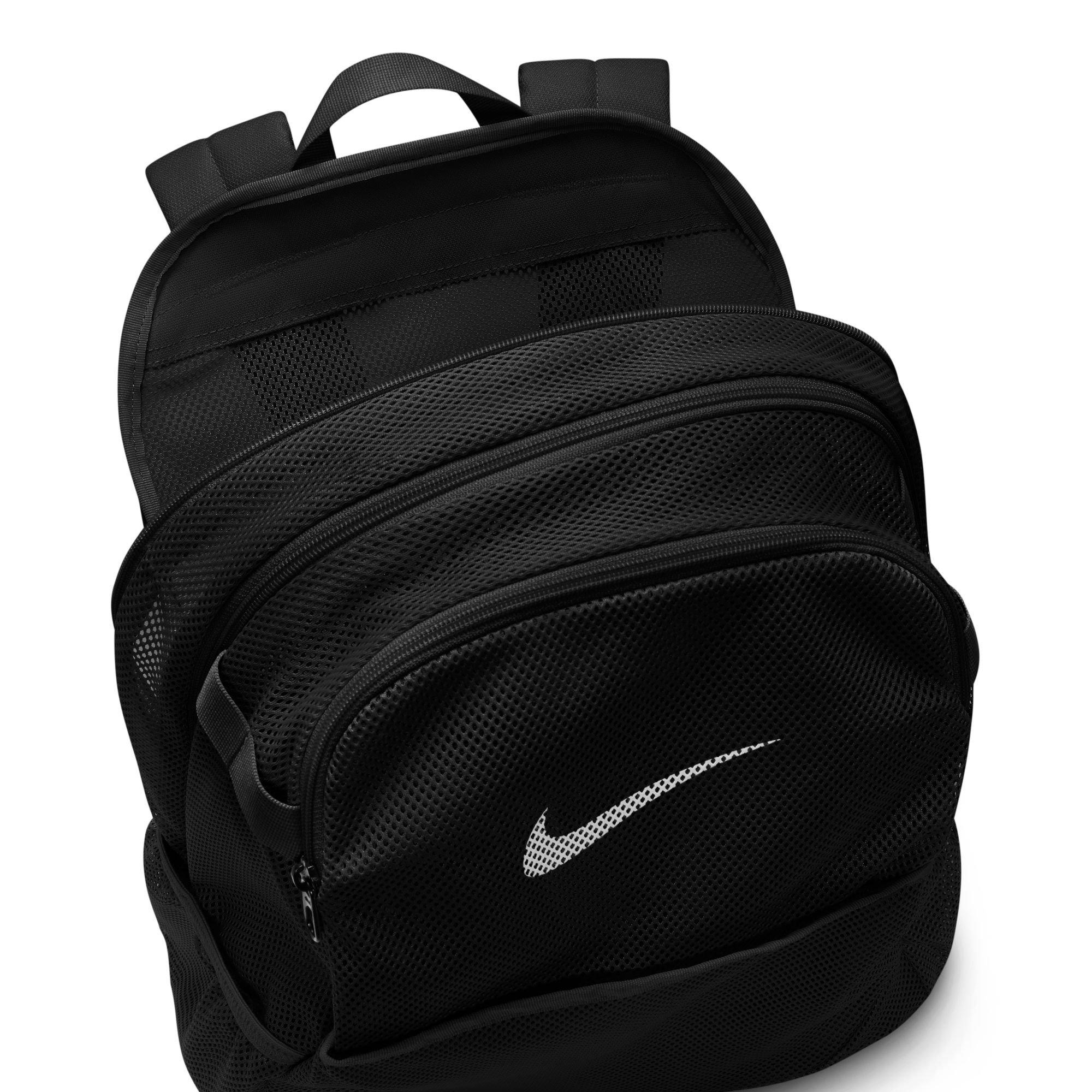 Nike Brasilla Mesh Backpack - BLACK/WHITE Thumbnail View 5