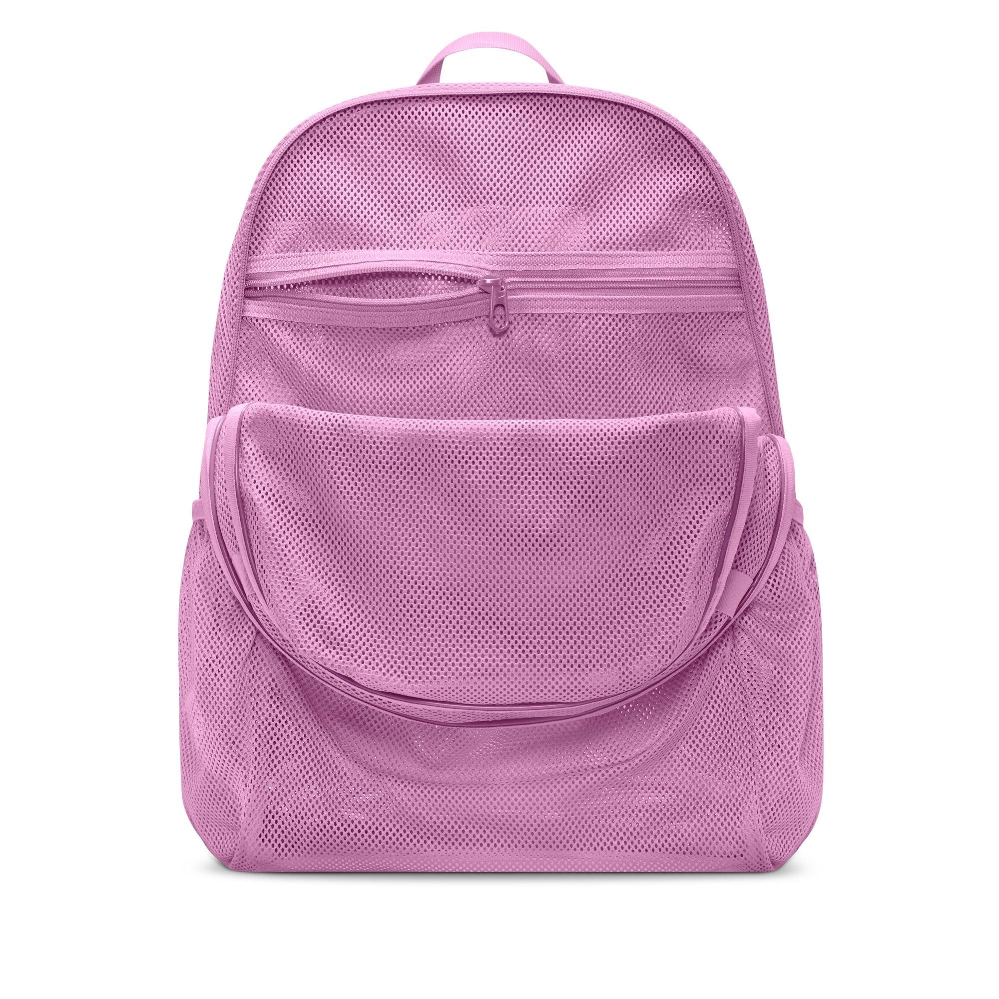 Nike Brasilia Mesh Backpack-Pink/Black - PINK/BLACK Thumbnail View 4