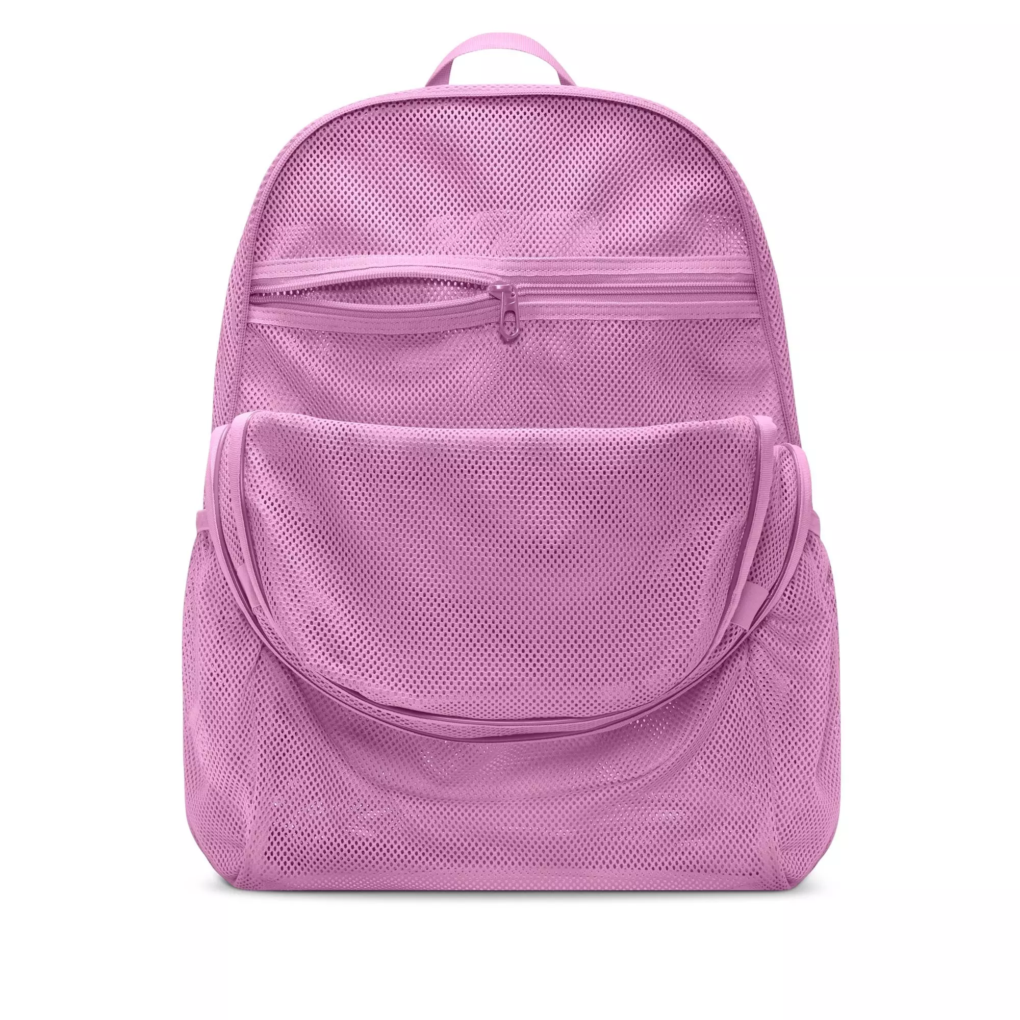 Nike Brasilia Mesh Backpack-Pink/Black - PINK/BLACK