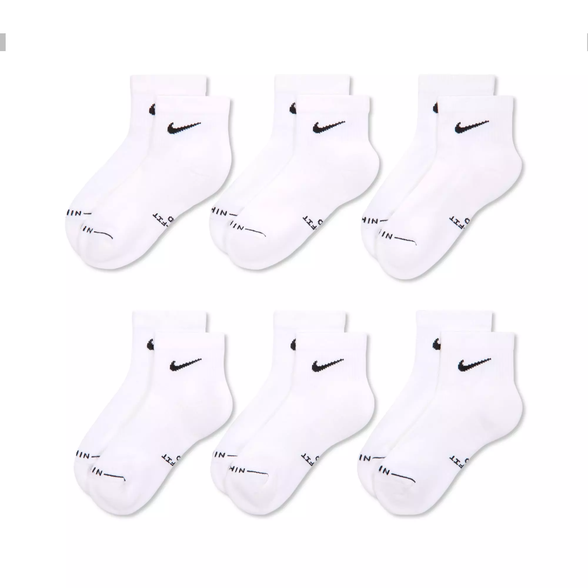 Nike Everyday Elevated Ankle Socks (6 Pairs) - White - WHITE