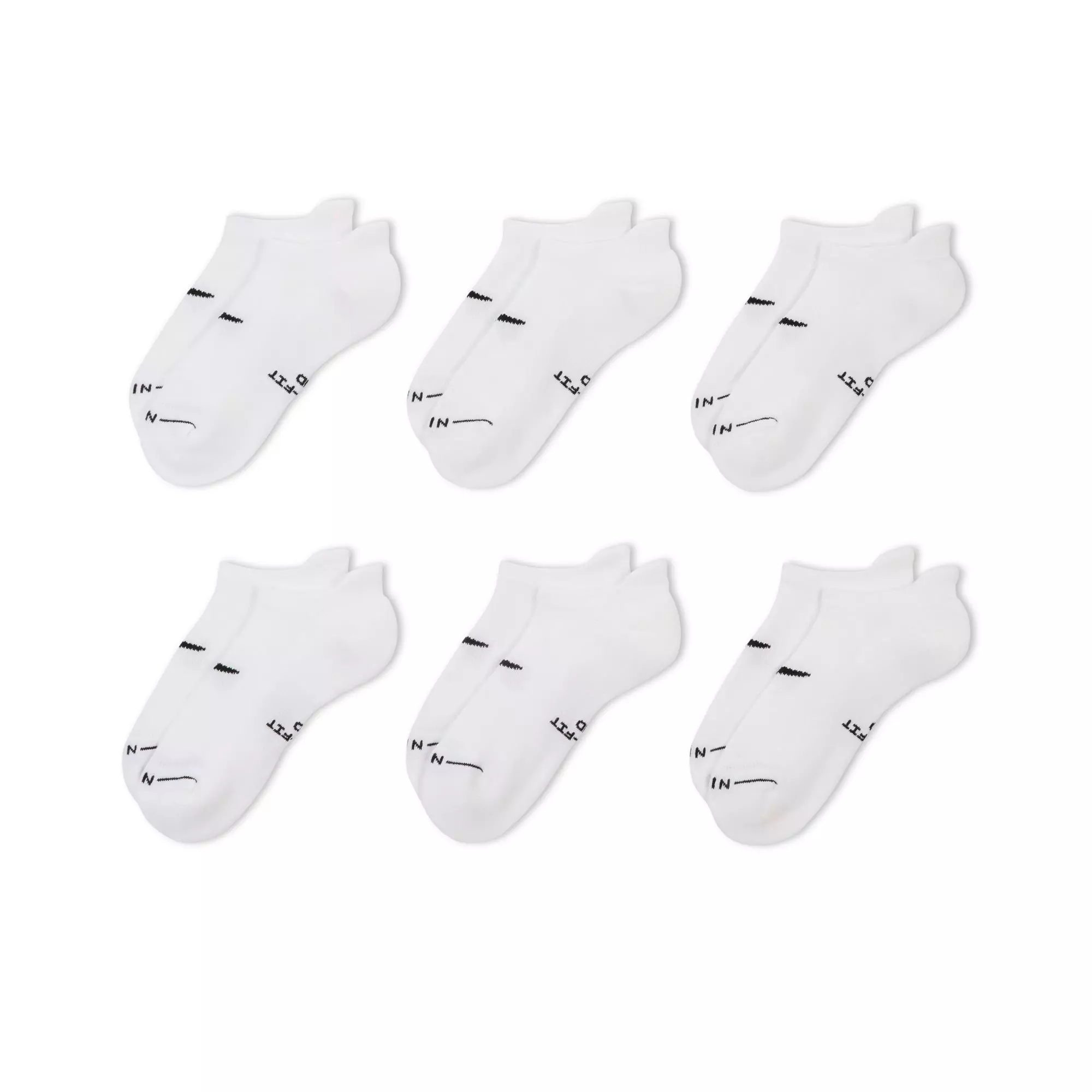 Nike Everyday Elevated No-Show Socks (6 Pairs) - White - WHITE