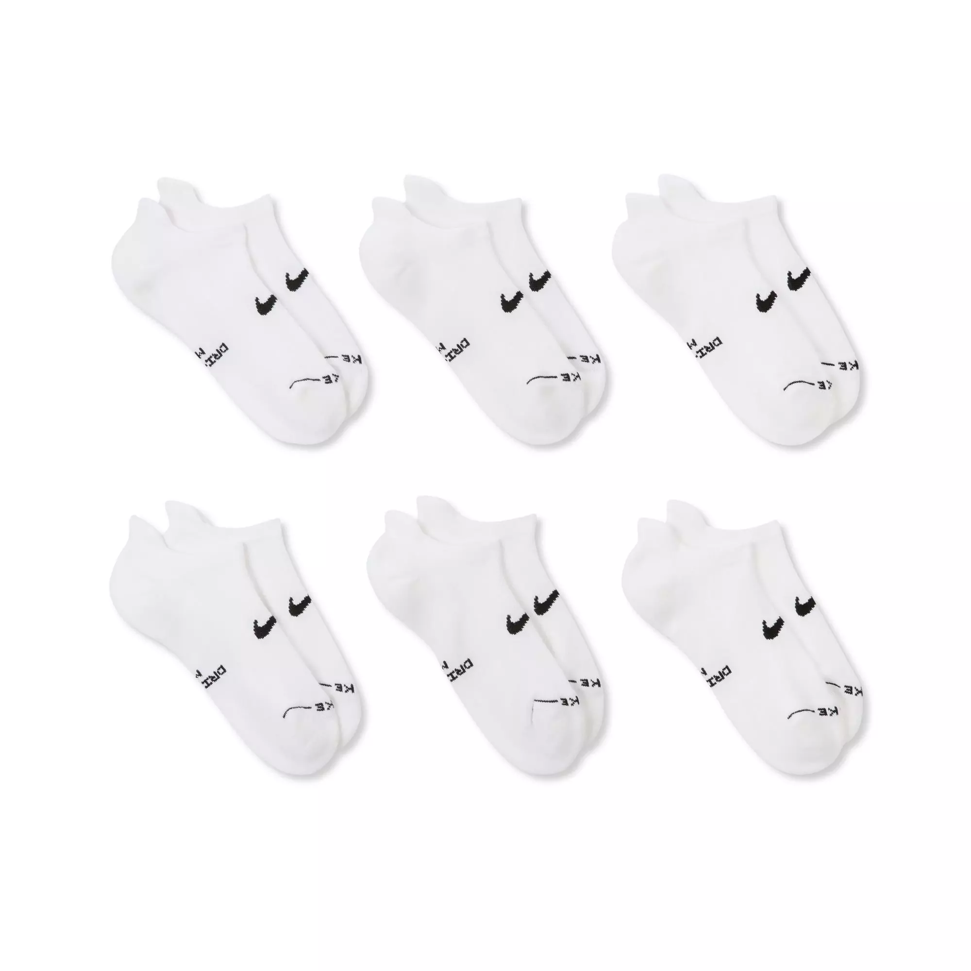 Nike Everyday Elevated No-Show Socks (6 Pairs) - White - WHITE