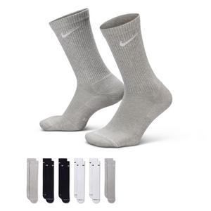 Nike Everyday Elevated Crew Socks (6 Pairs)-Black/White/Grey