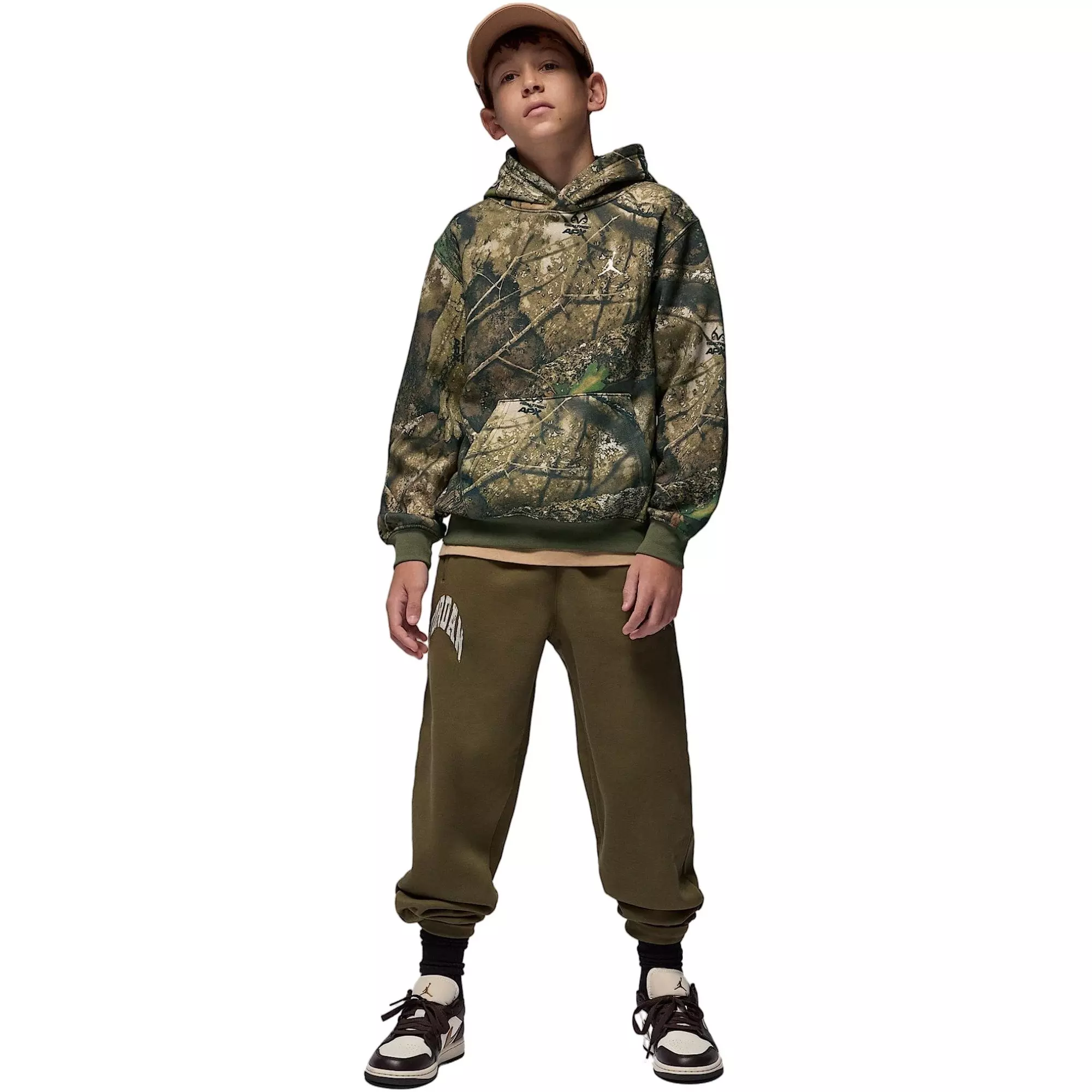 Jordan Big Boys' Realtree Pullover Hoodie - OLIVE