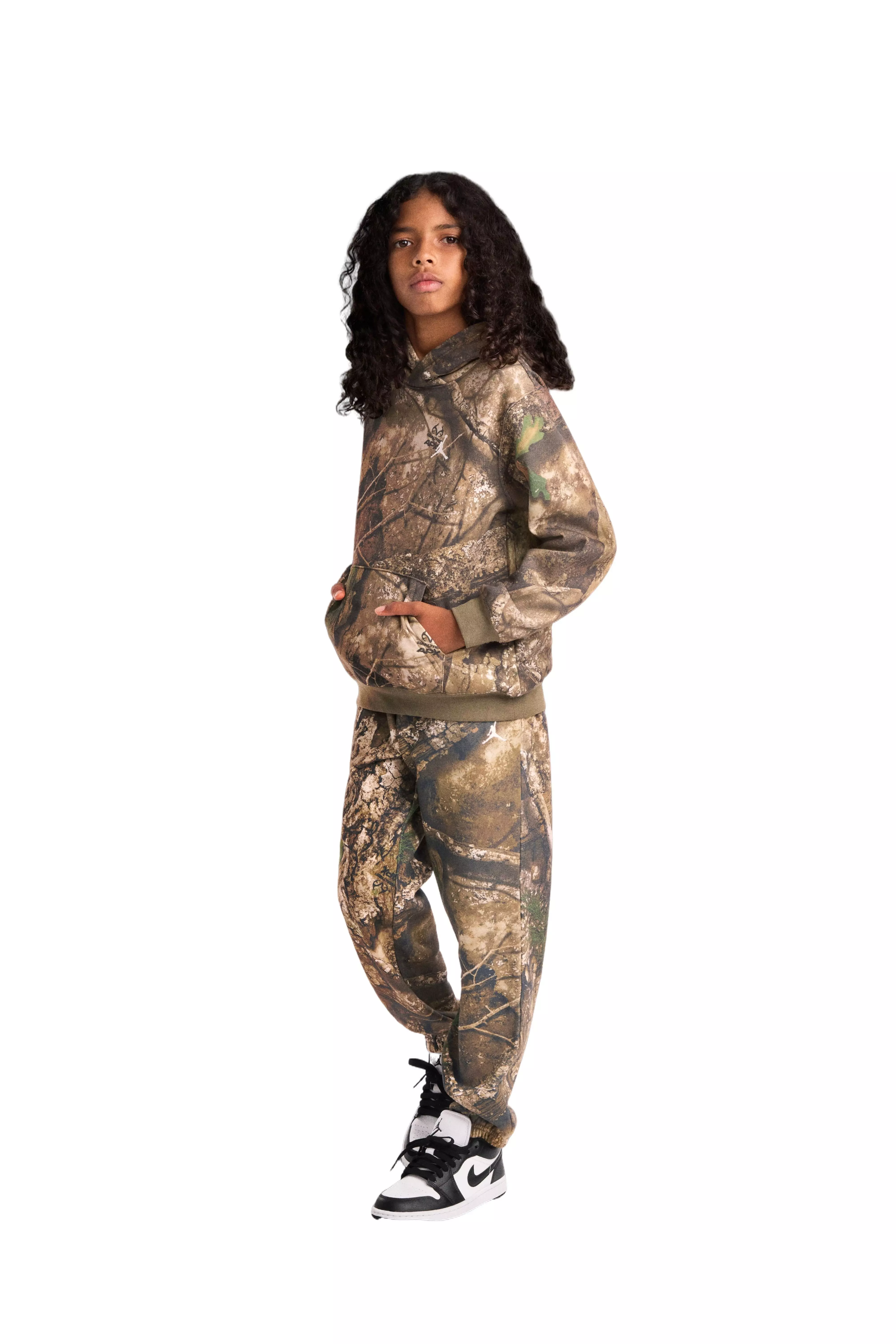 Jordan Big Boys' Realtree Pullover Hoodie - OLIVE