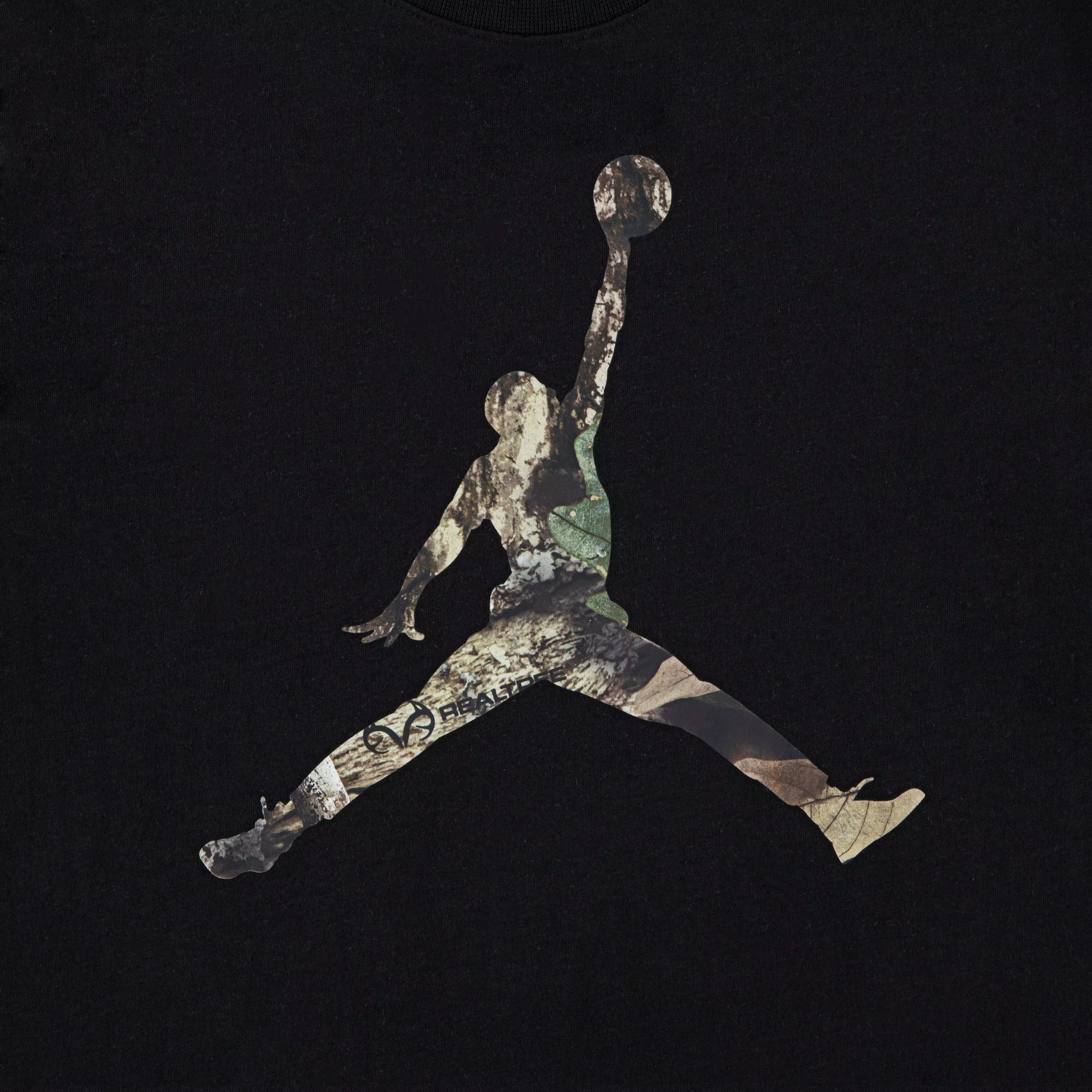 Jordan Big Boys' Real Tree Tee - BLACK/OLIVE