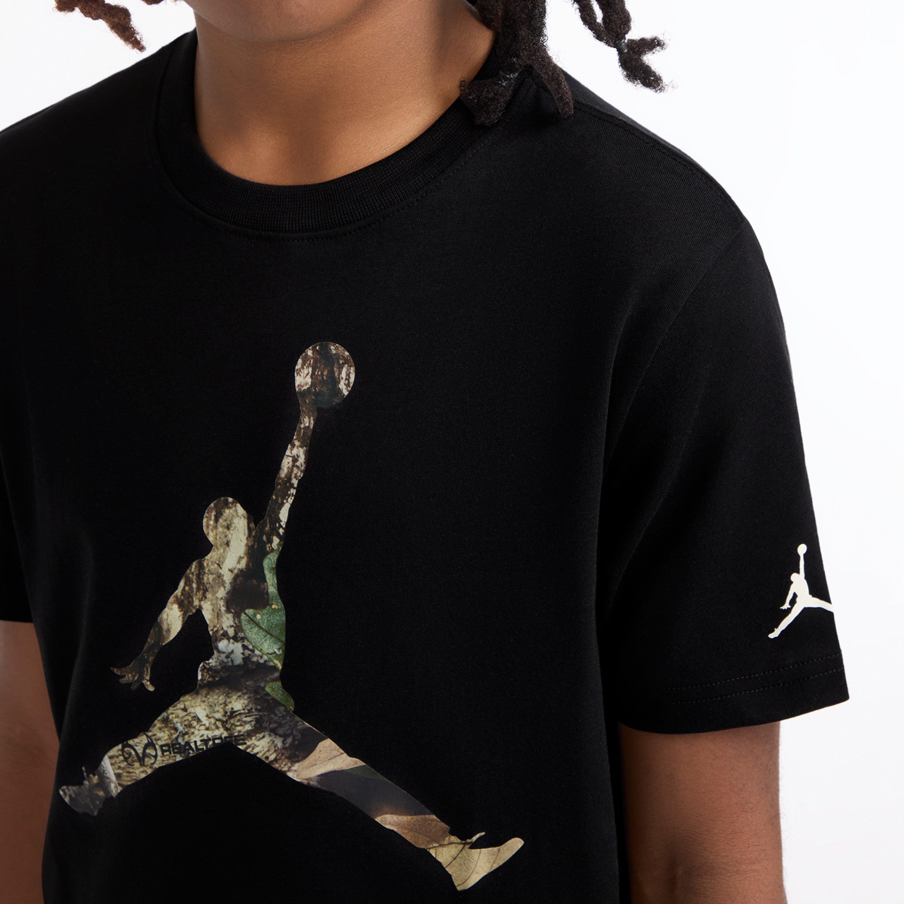 Jordan Big Boys' Real Tree Tee - BLACK/OLIVE Thumbnail View 7