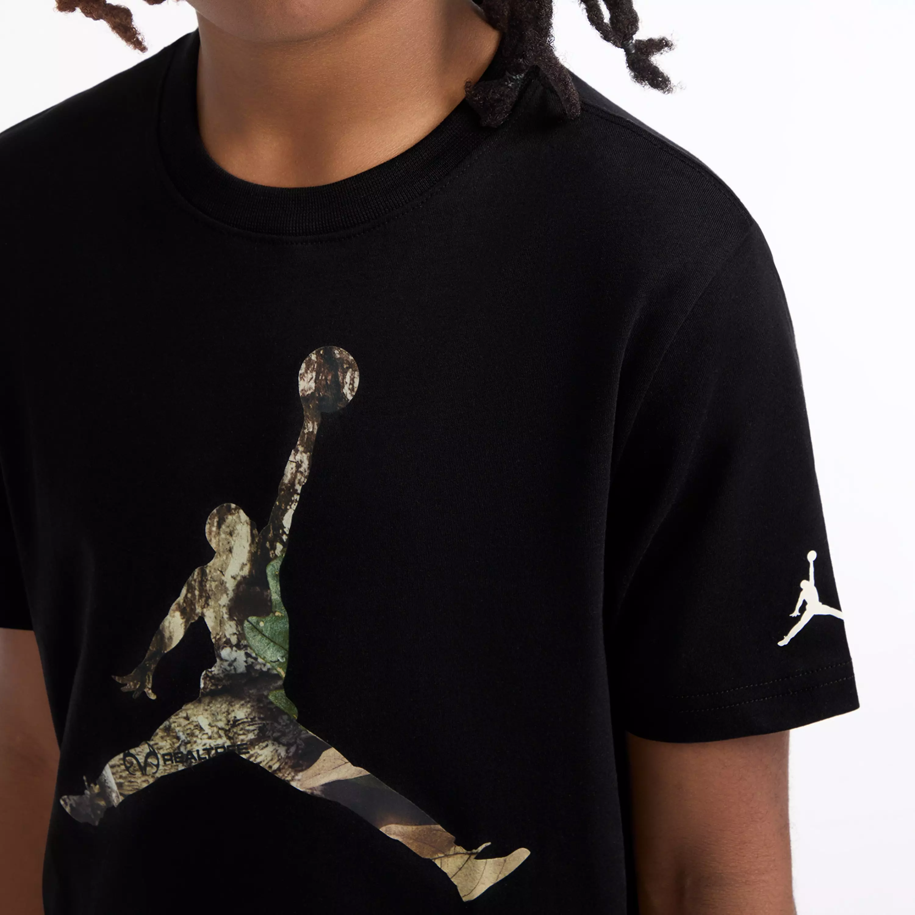 Jordan Big Boys' Real Tree Tee - BLACK/OLIVE