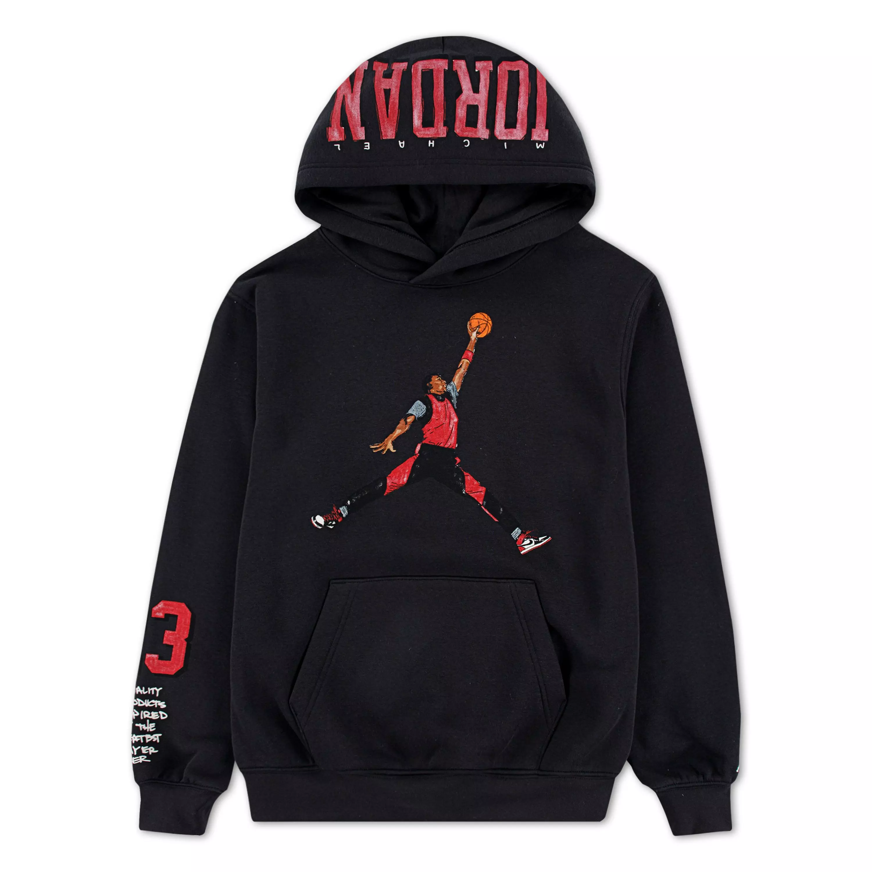 Jordan Big Boys' Sketch Hoodie - BLACK/RED
