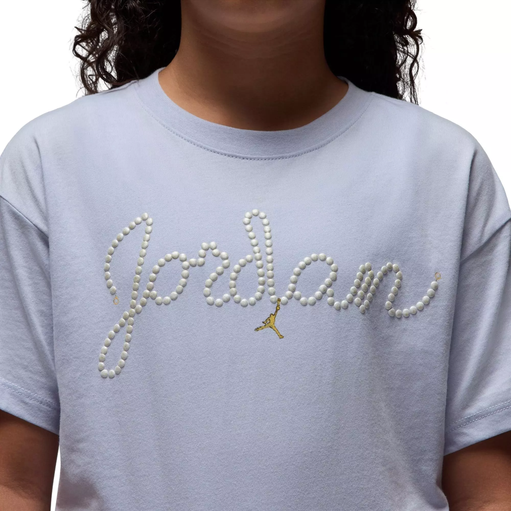 Jordan Big Girls' Pearl Tee  - GREY