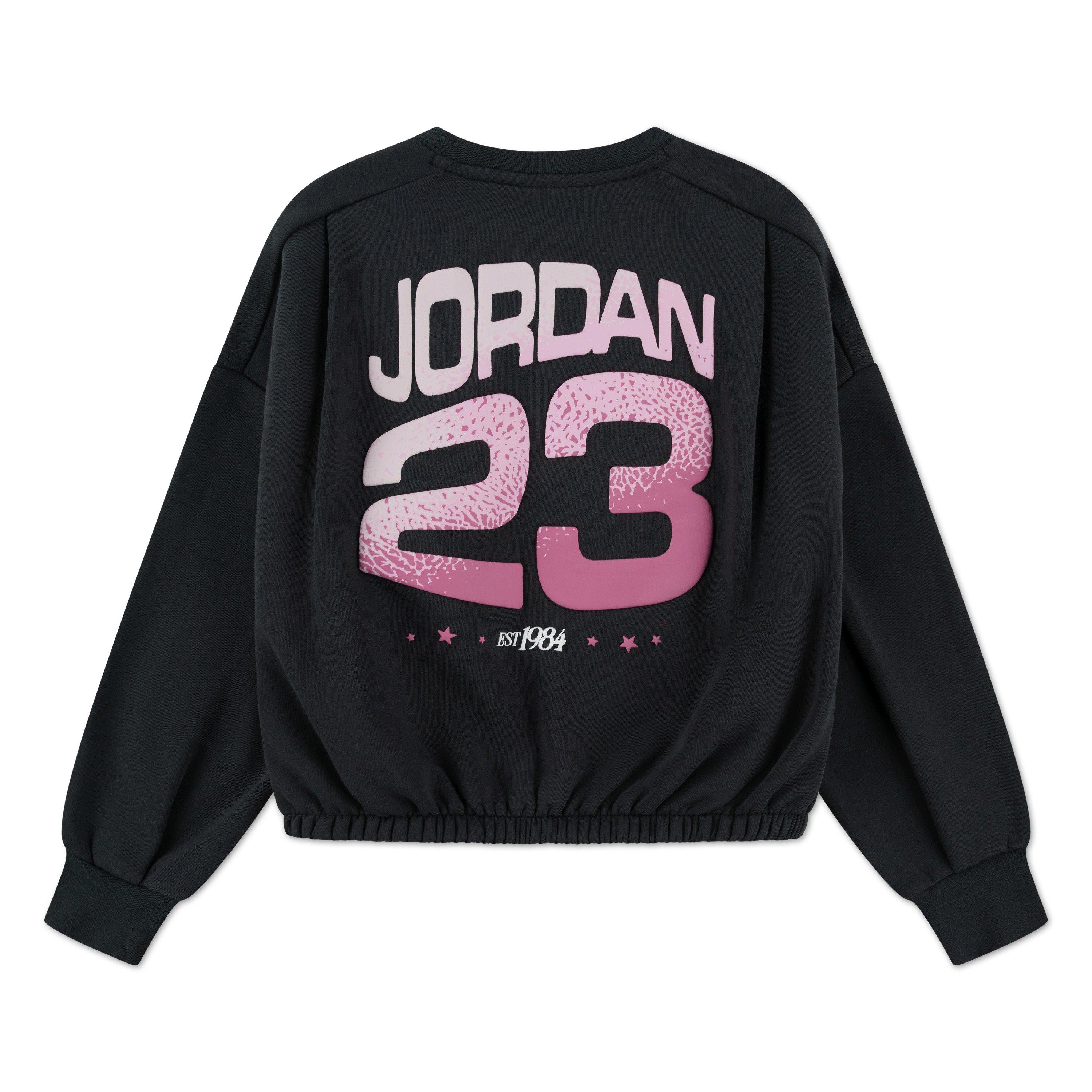 Jordan Big Girls' Grey/Pink Crew