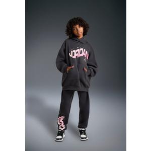 Jordan Big Girls' Fleece Pants - Grey/Pink