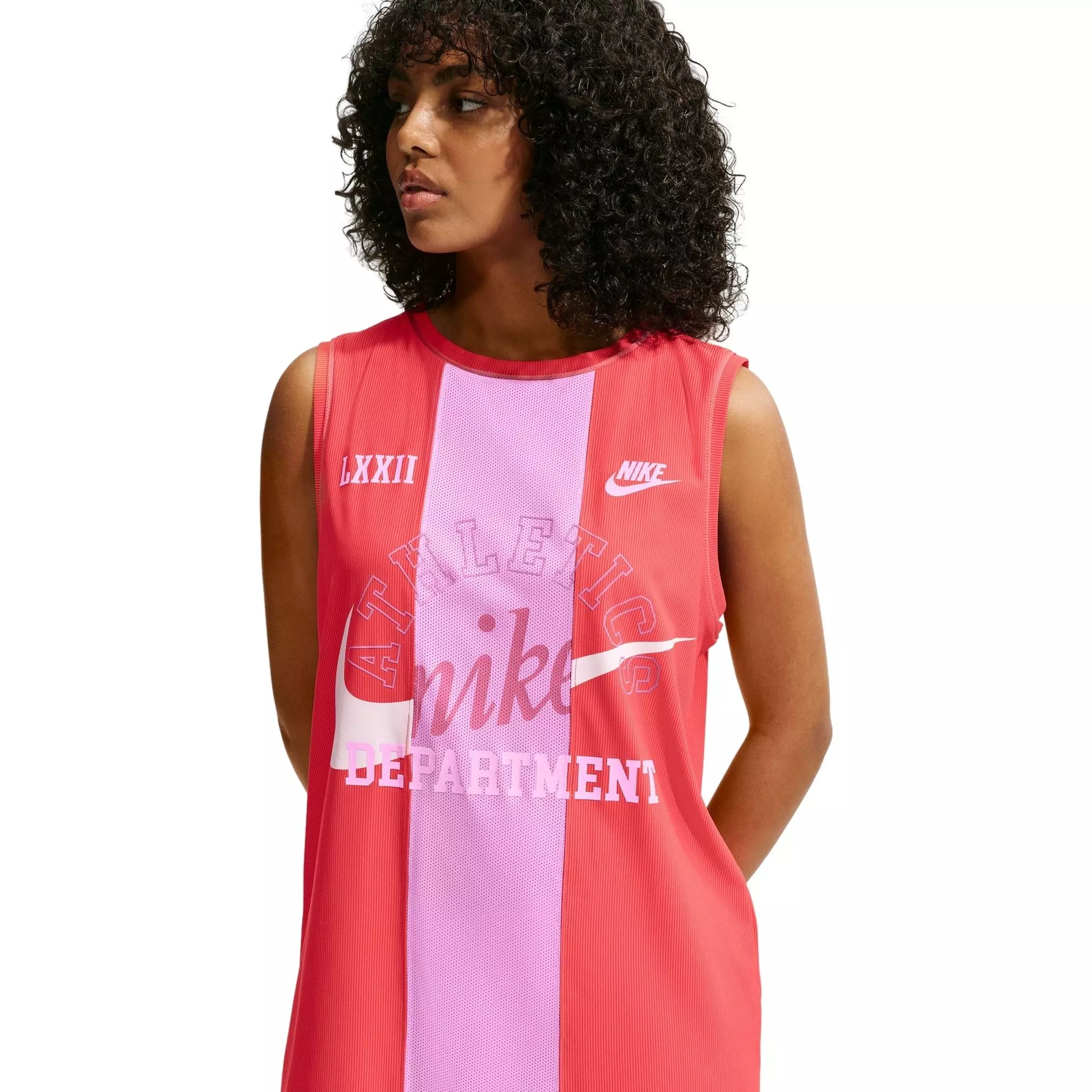 Nike Women's Sportswear Loose Heritage Jersey Dress - PINK/RED