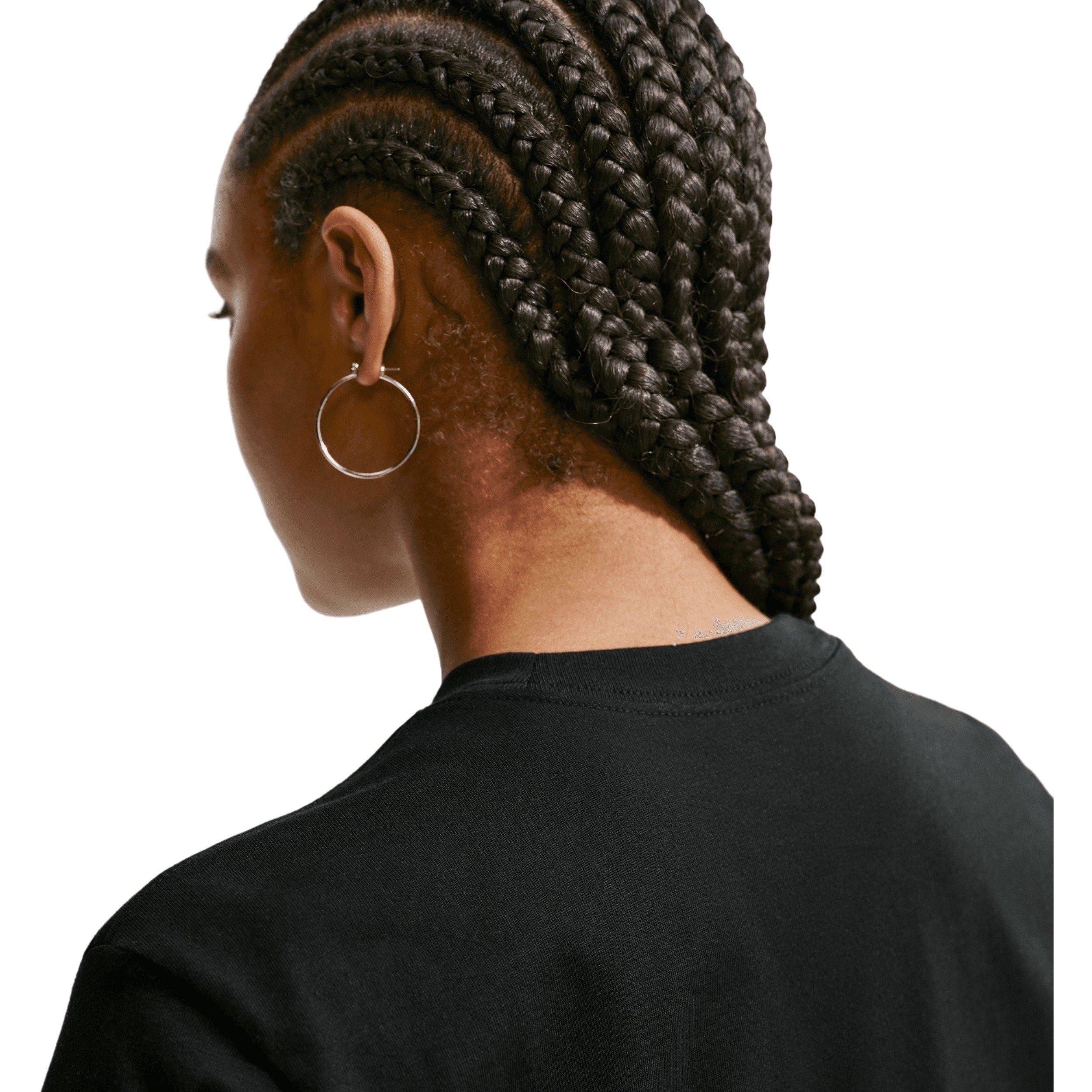 Nike Women's Sportswear Classic Loose Tee - BLACK Thumbnail View 4