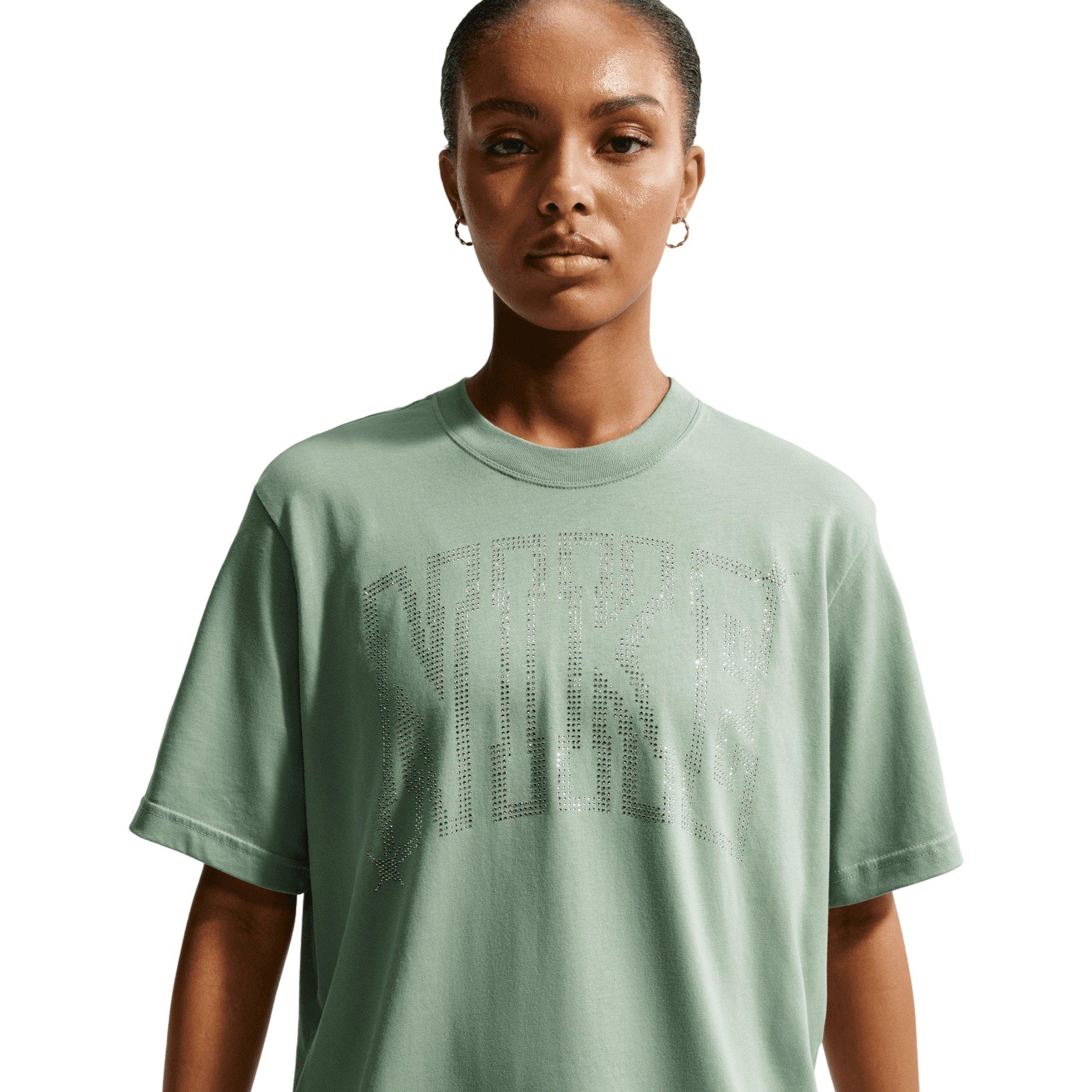 Nike Women's Sportswear Classic Loose Tee - Sage Green - SAGE GREEN Thumbnail View 3