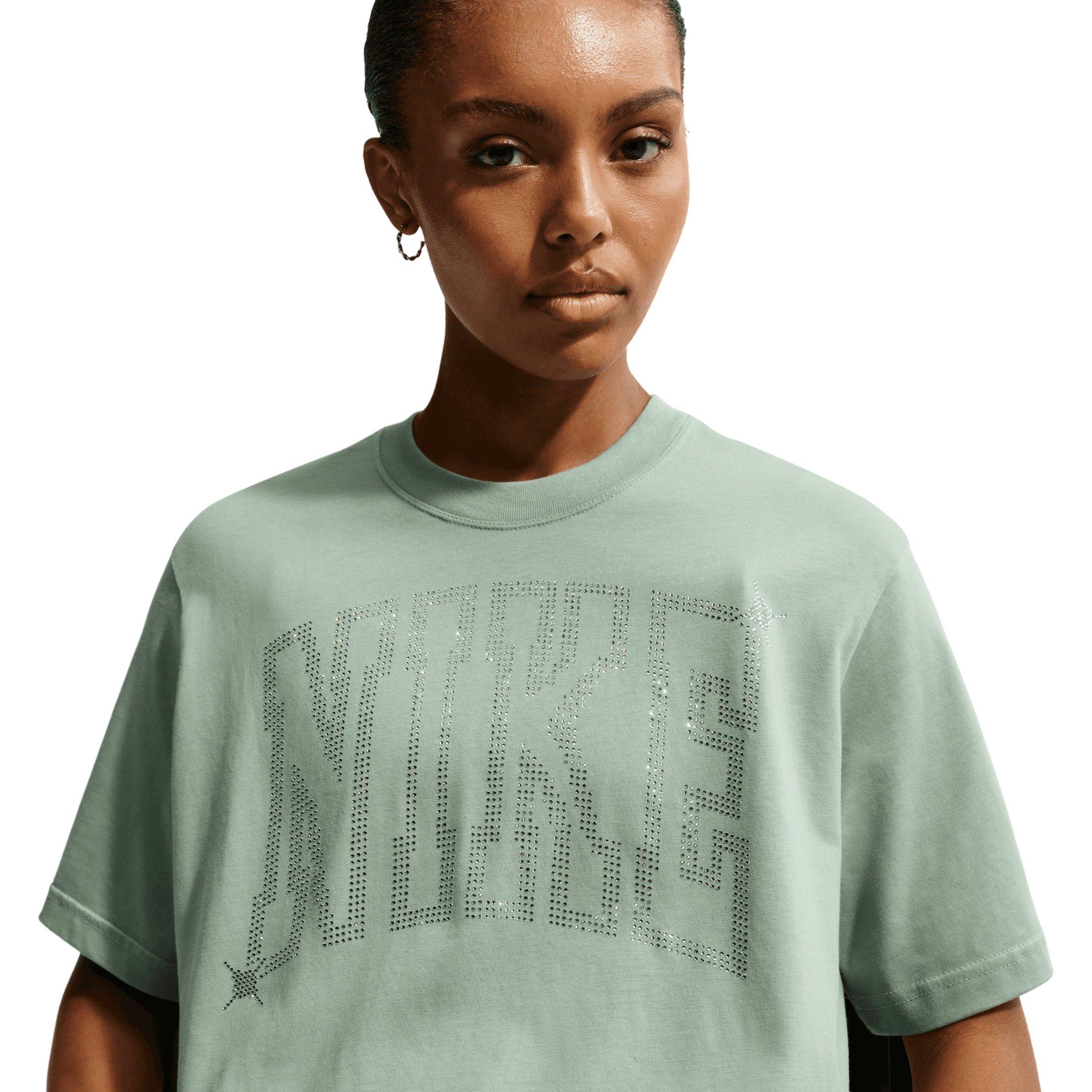 Nike Women's Sportswear Classic Loose Tee-Sage Green - SAGE GREEN Thumbnail View 5