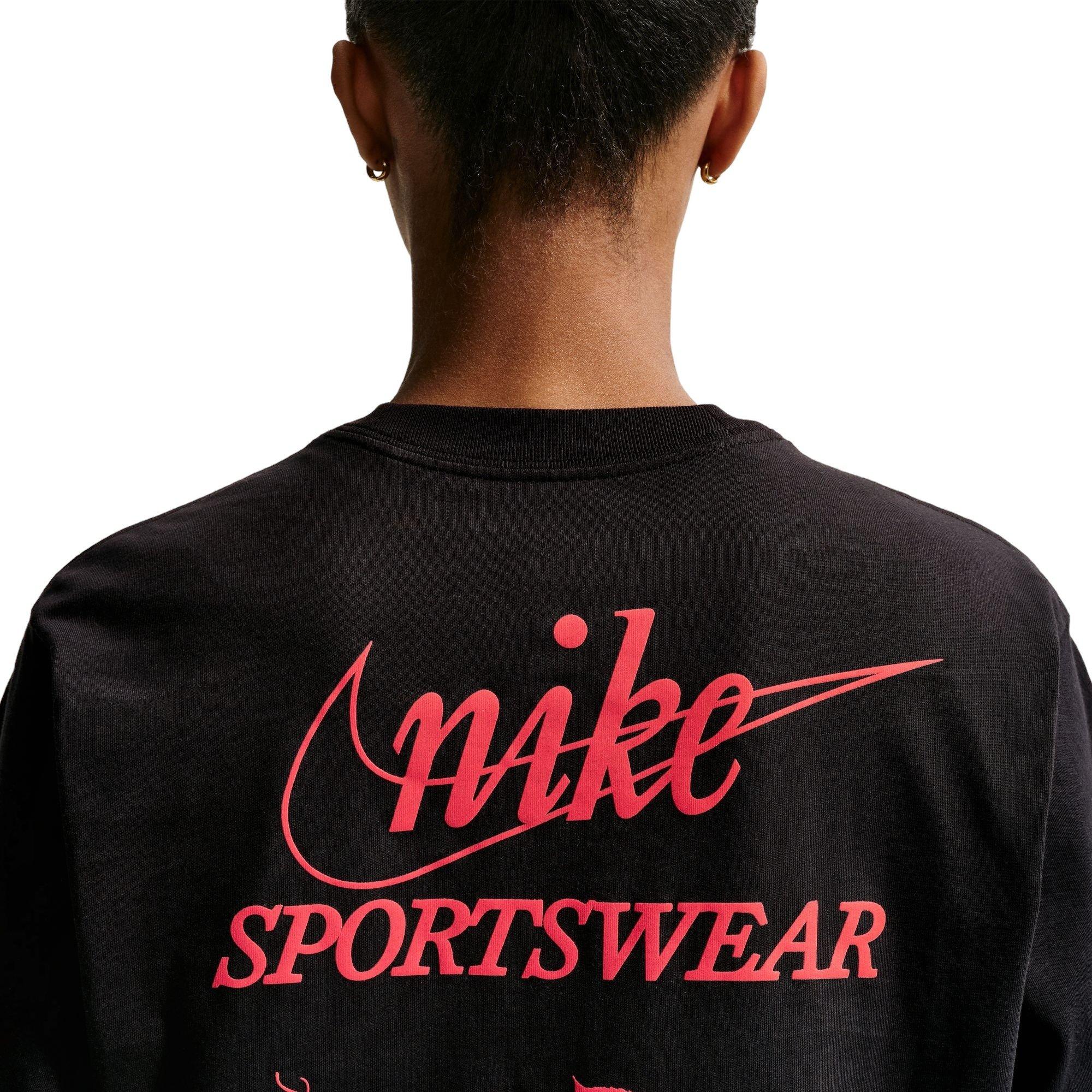Nike Women's Sportswear Loose Tee-Black - BLACK Thumbnail View 4