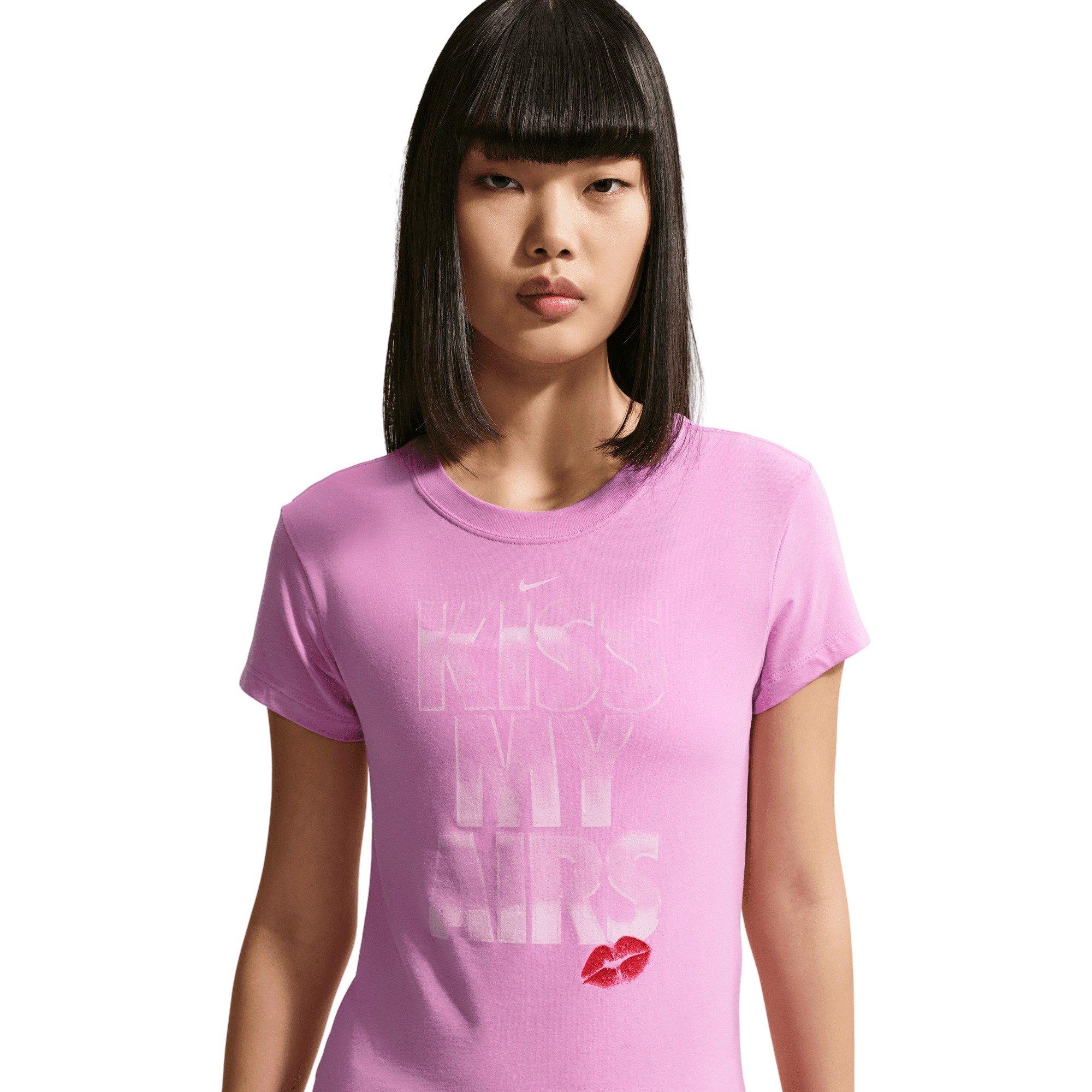 Nike Women's Sportswear Chill Knit Crop Tee - Magenta - MAGENTA Thumbnail View 3