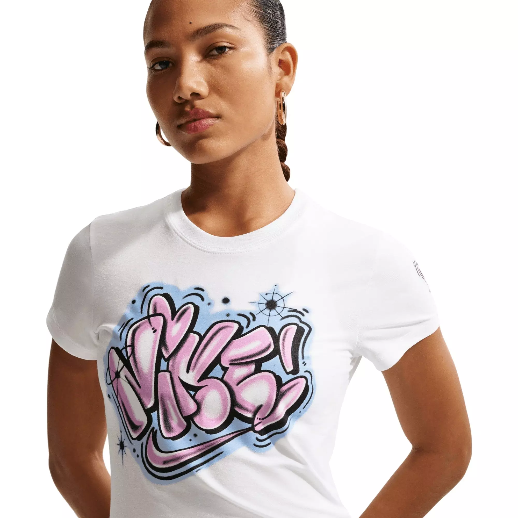 Nike Women's Sportswear Chill Knit Slim Cropped Tee - White - WHITE