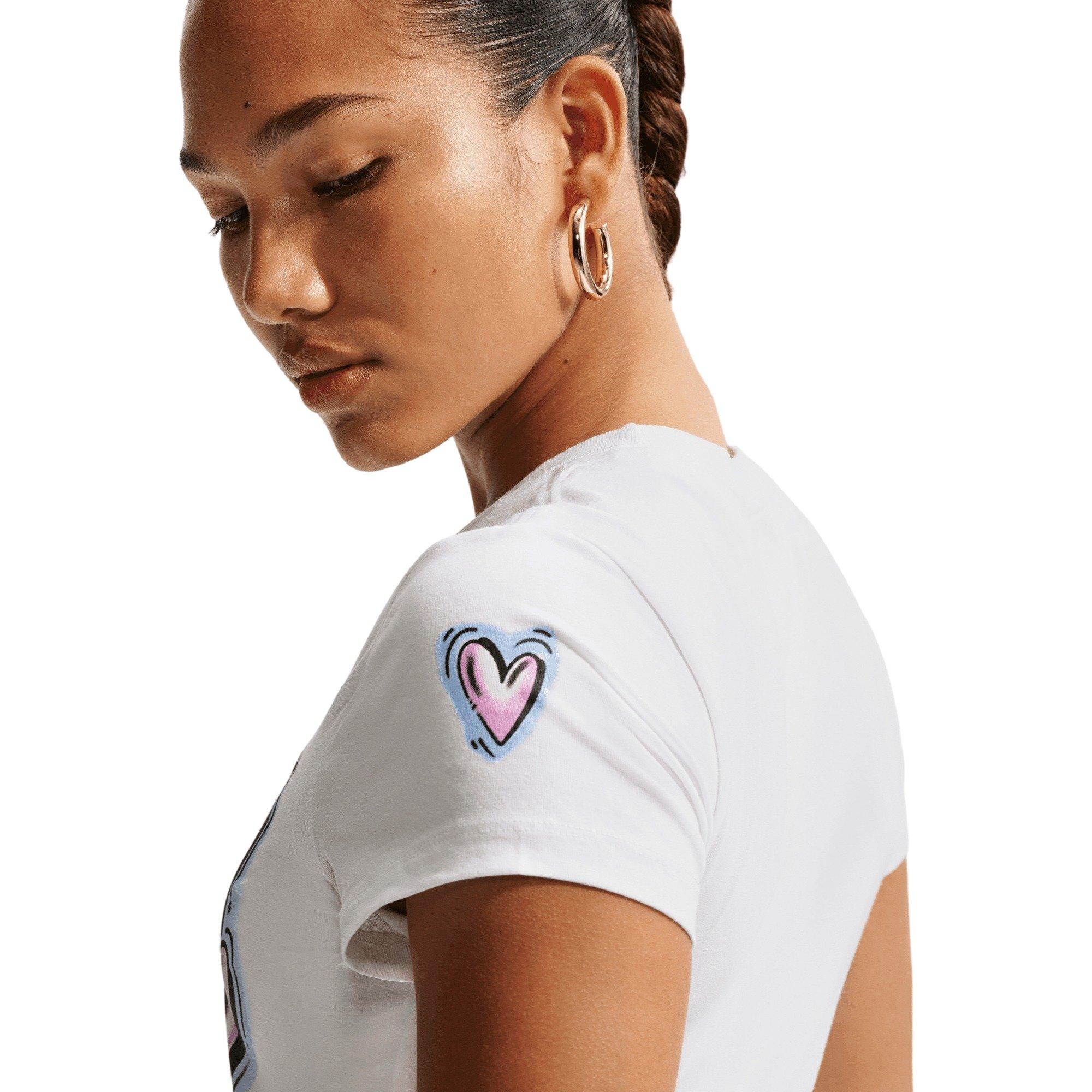 Nike Women's Sportswear Chill Knit Slim Cropped Tee - WHITE Thumbnail View 4