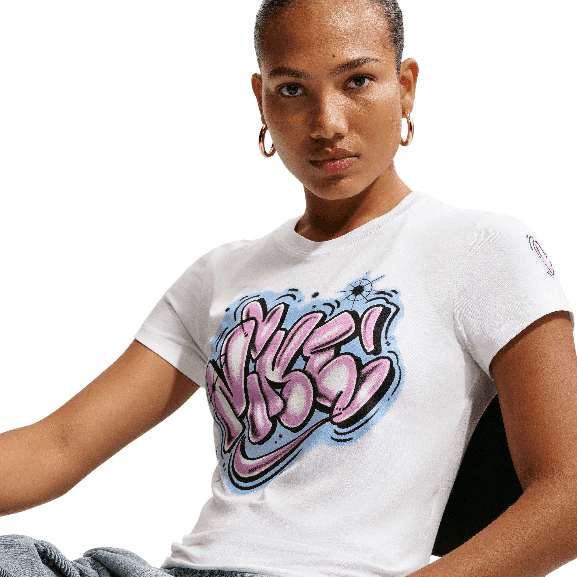 Nike Women's Sportswear Chill Knit Slim Cropped Tee - White - WHITE Thumbnail View 5