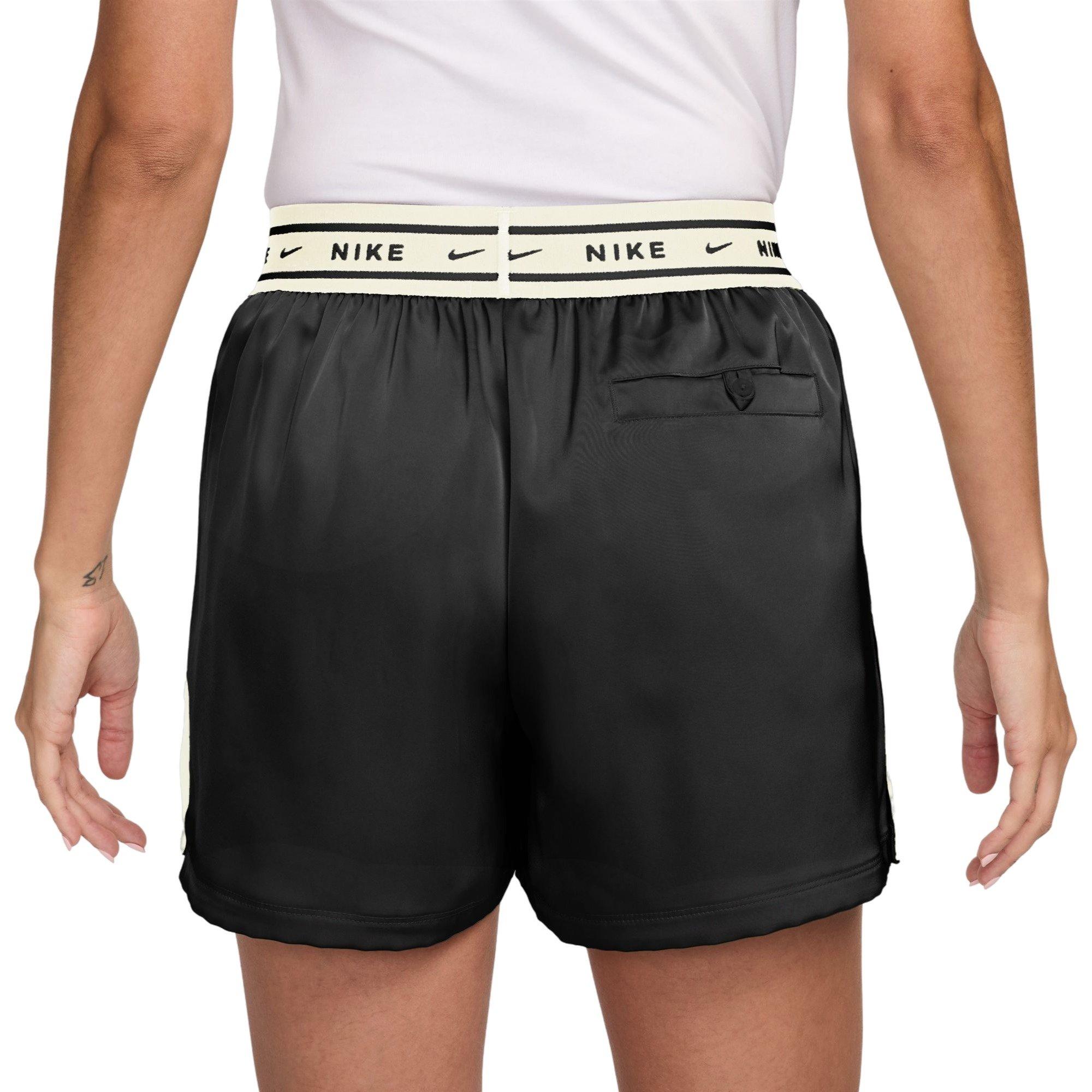 Nike Women's Sportswear Loose Mid-Rise Satin Shorts - BLACK Thumbnail View 2