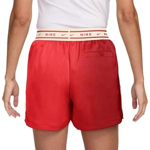Nike Women's Sportswear Loose Mid-Rise Satin Shorts-Red
